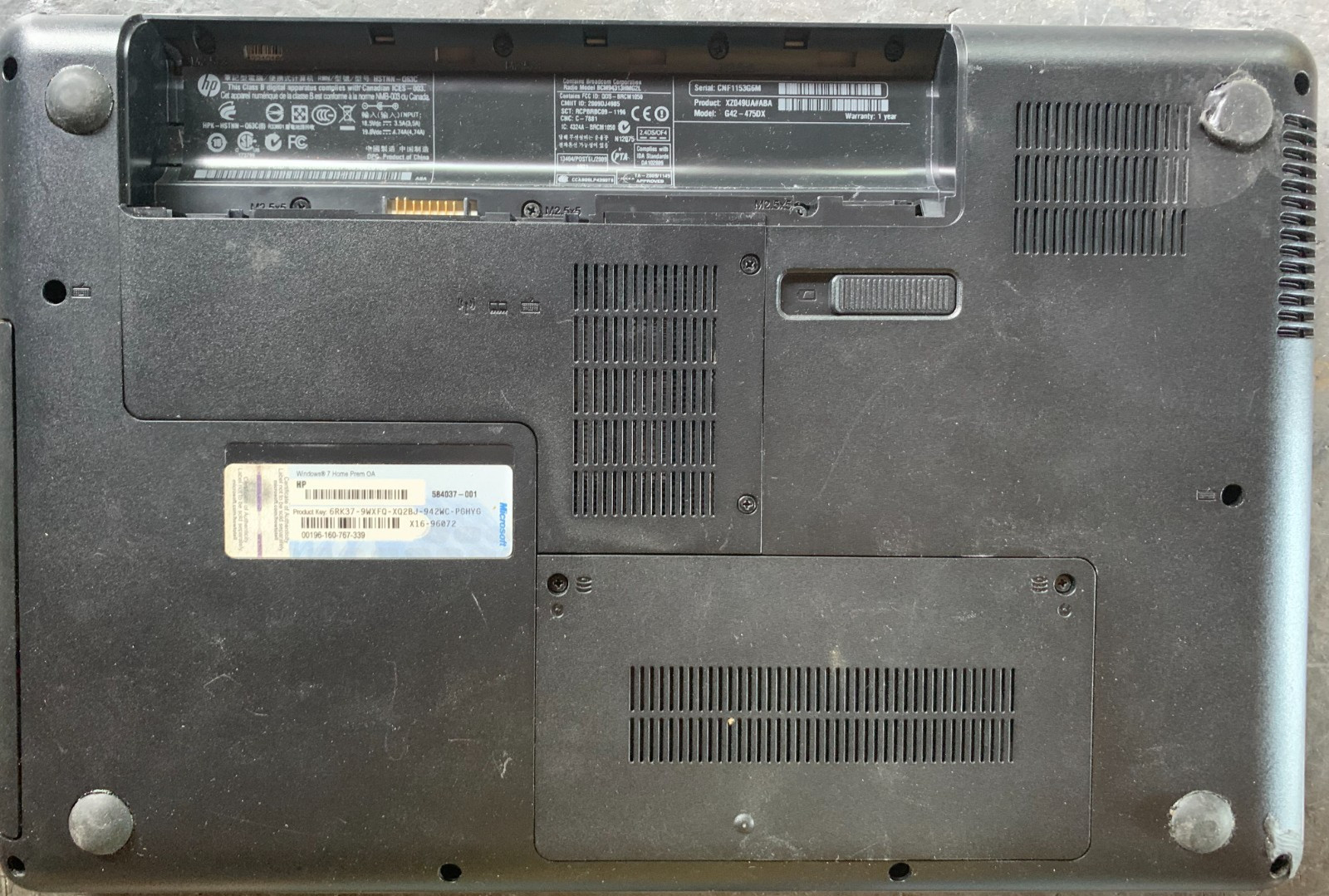 Dead HP Pavilion G42-475DX 14″ Laptop ForParts-No battery/HDD- Bad Motherboard?