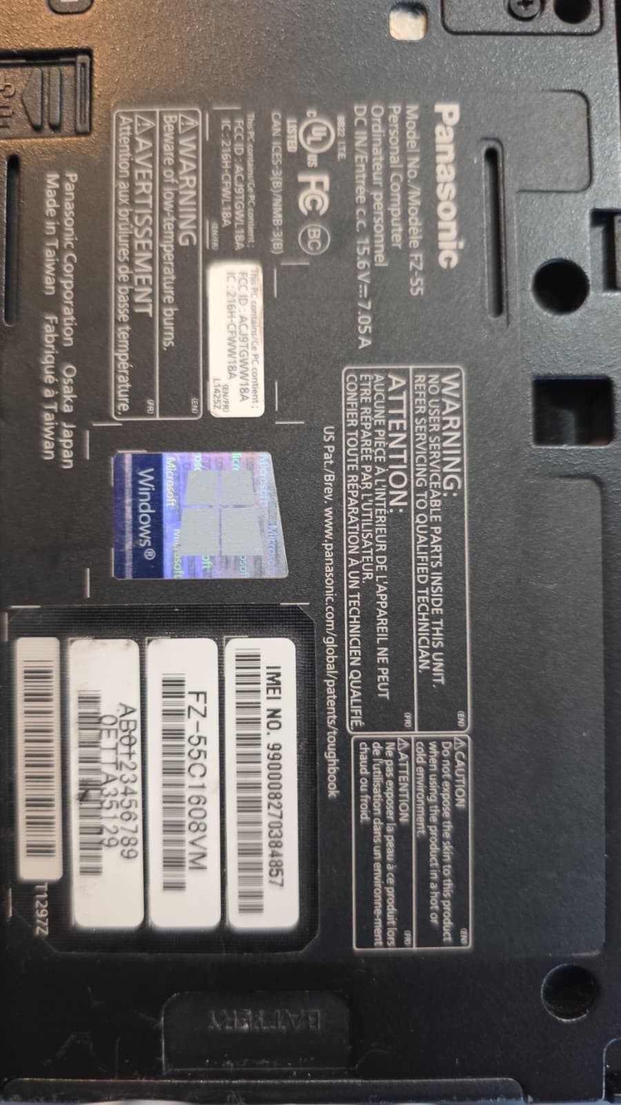 Panasonic Toughbook FZ-55C i5-8365U 32GB 2TB NVMe Webcam Win11 FINGERPRINT READ
