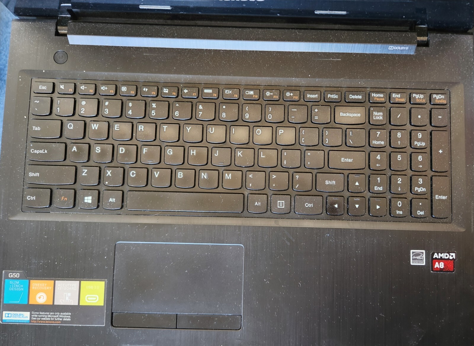 Lenovo g50-45 laptop with Charger 6GB 15.6″ Used No HD
