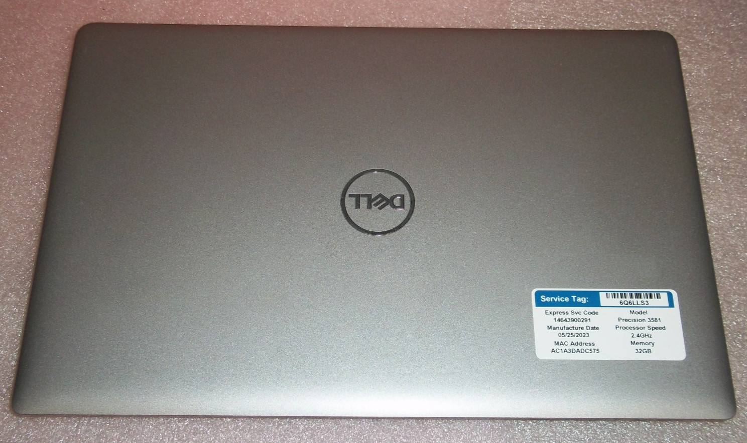 DELL PRECISION 3581 15″ TOUCH I7-13800H 2.5GHz 32GB MEM 256GB SSD RTX A500 W11P