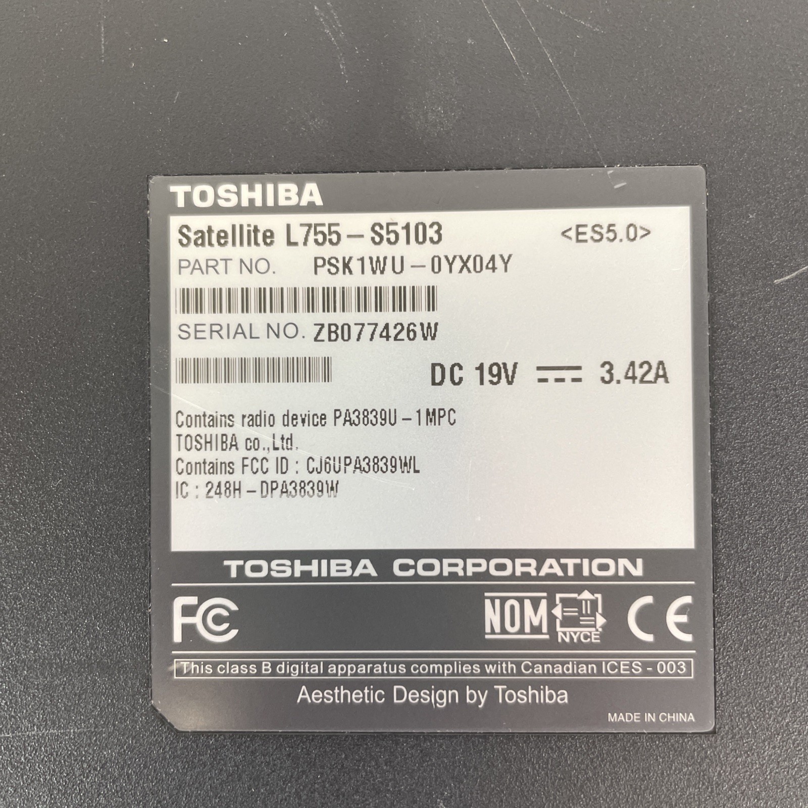 Toshiba Satellite L755-S5103 15.6″ Intel i3-2350M 2.3GHz 8GB RAM 320GB HDD Win10