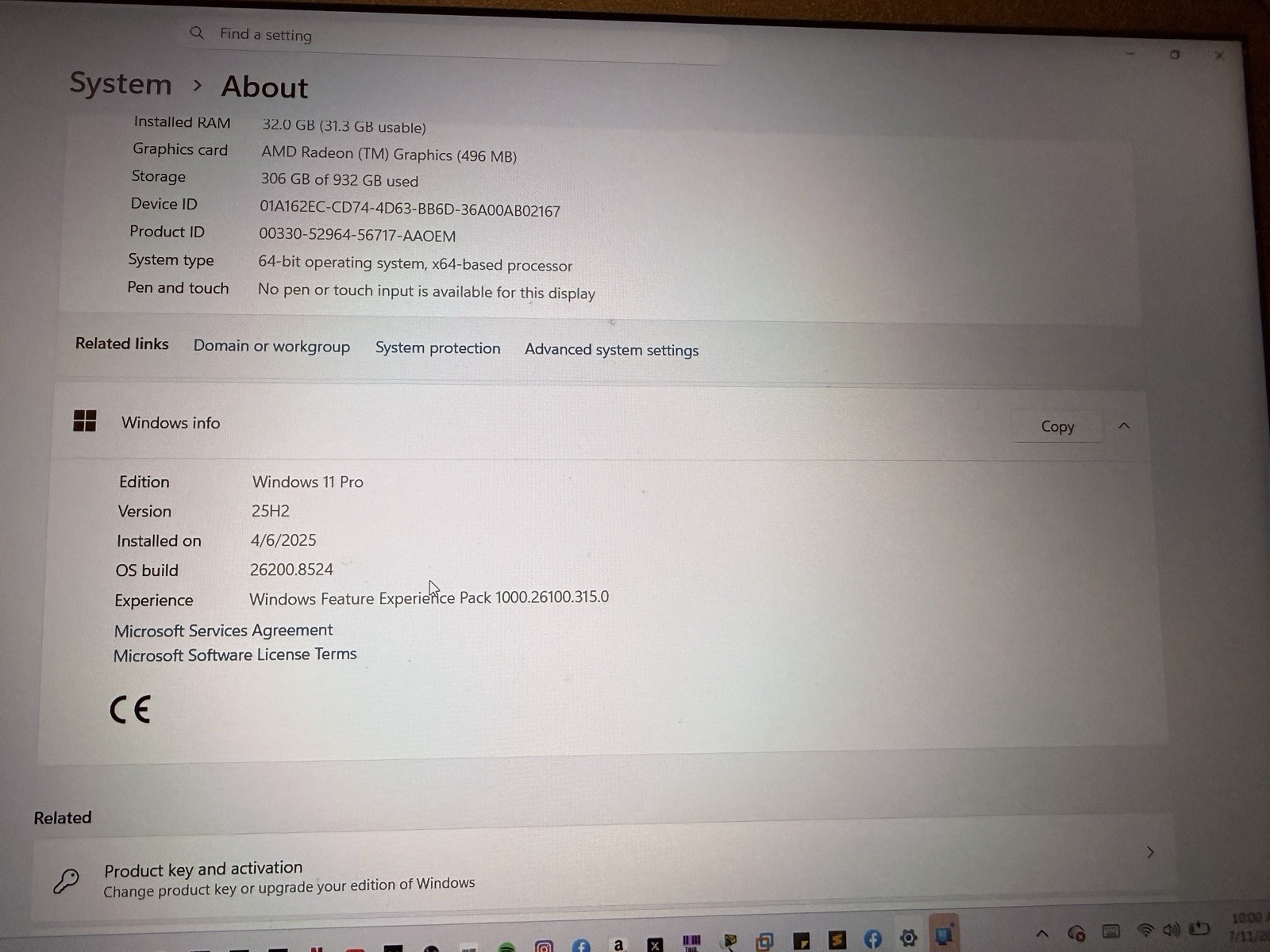HP 255 G10 15.6in Gray Laptop Ryzen 7 7730U 32GB 1GB SSD Win11 Pro