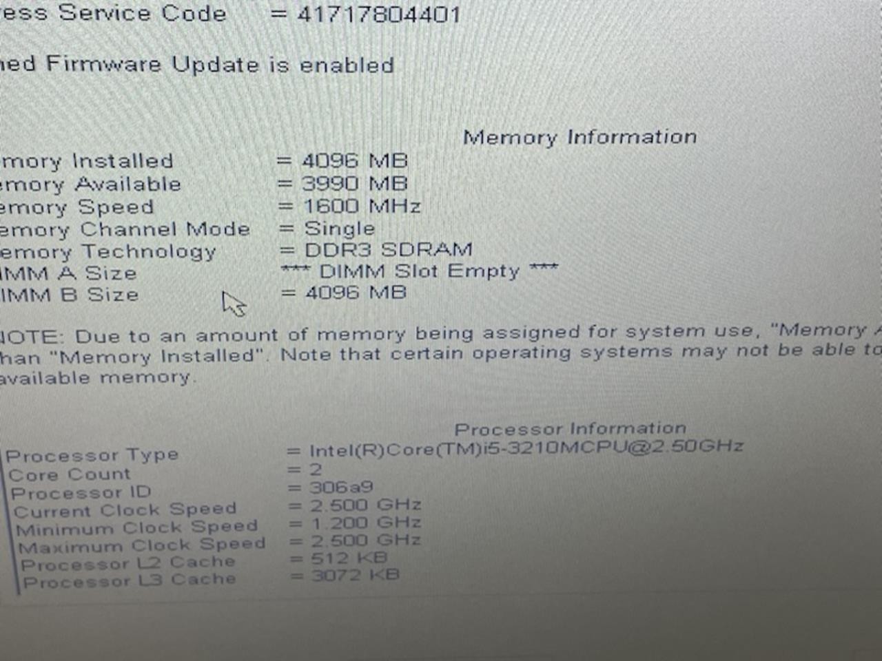 DELL LATITUDE E5530 NON-VPRO Laptop Intel Core i5-3210M 2.50GHZ + 4GB No HD/OS