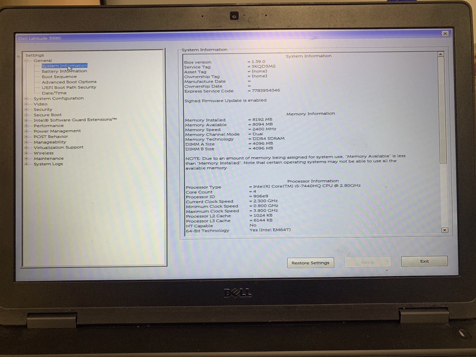Lot of 2 Dell Latitude 5580 i5-7440HQ 8GB Ram No SSD/OS for parts
