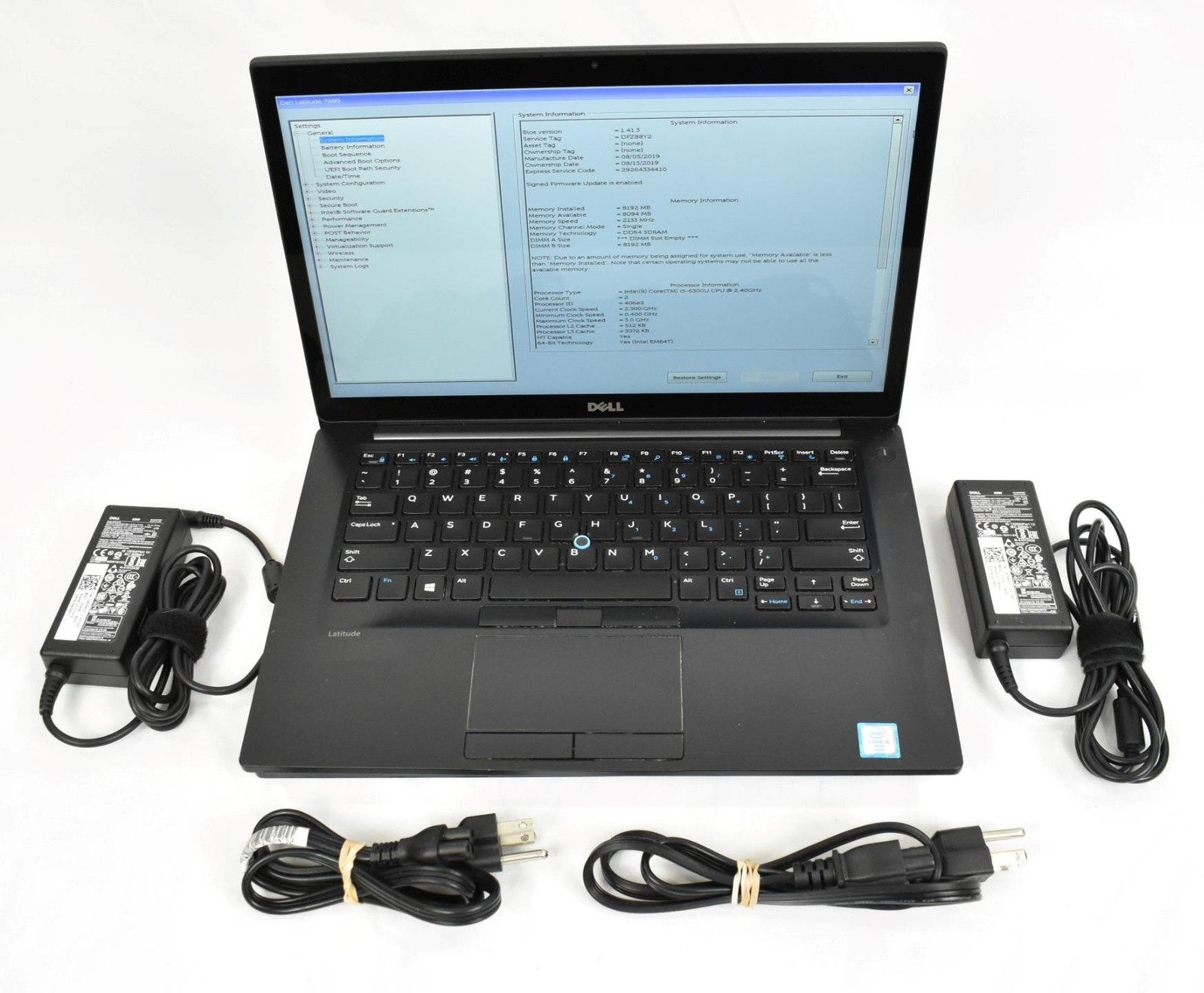 (2) Dell Latitude 7480 Laptops i5-6300U 2.4GHz 8GB 128GB SSD No OS 14″ *See*