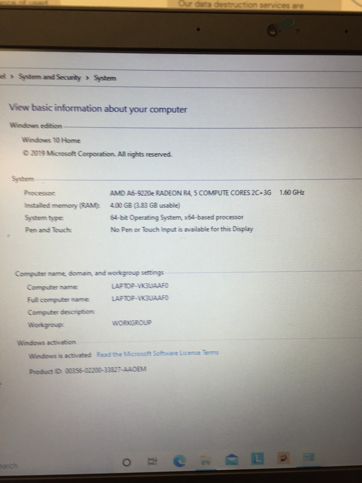 Lenovo IdeaPad Slim 1-14AST-05 14″ AMD A6-9220e | 4GB RAM 64GB SSD WIN 10 HOME