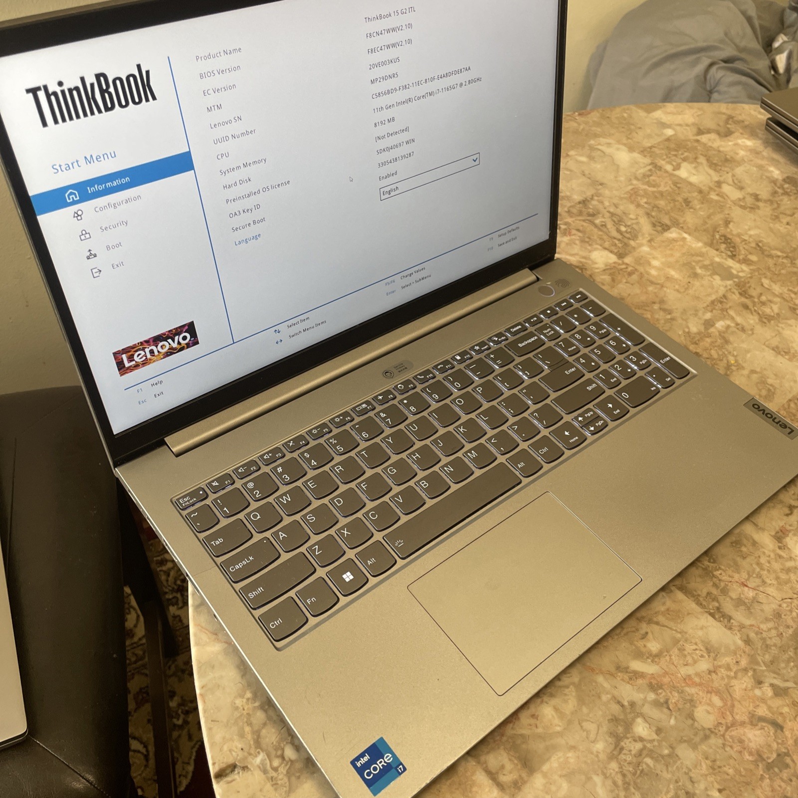 Lenovo ThinkBook 15 G2 ITL I7-1165G7 2.80GHZ NO OS/AC FOR PARTS ONLY