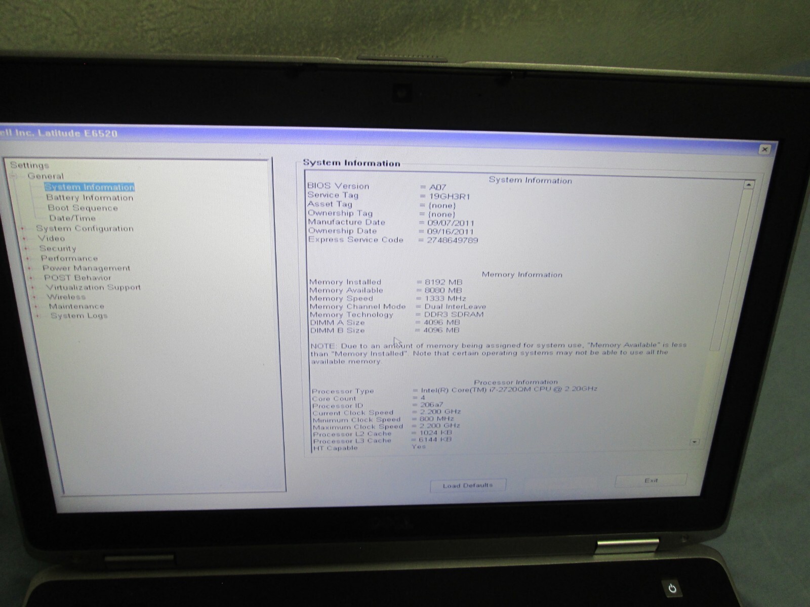 Dell Latitude E6520 Intel 4Core i7-2720QM, 2.20GHz 8GB RAM,500GB HDD, Windows 11
