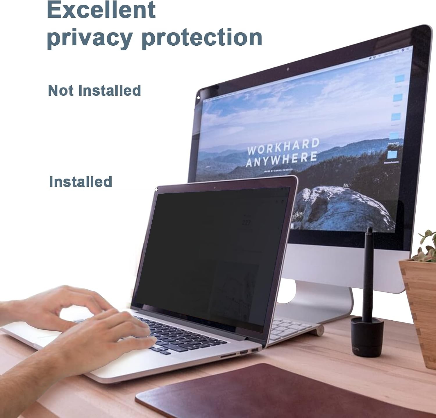 15.6 Inch Laptop Privacy Screen with Removable Anti-Glare Filter 16:9 Aspect Rat