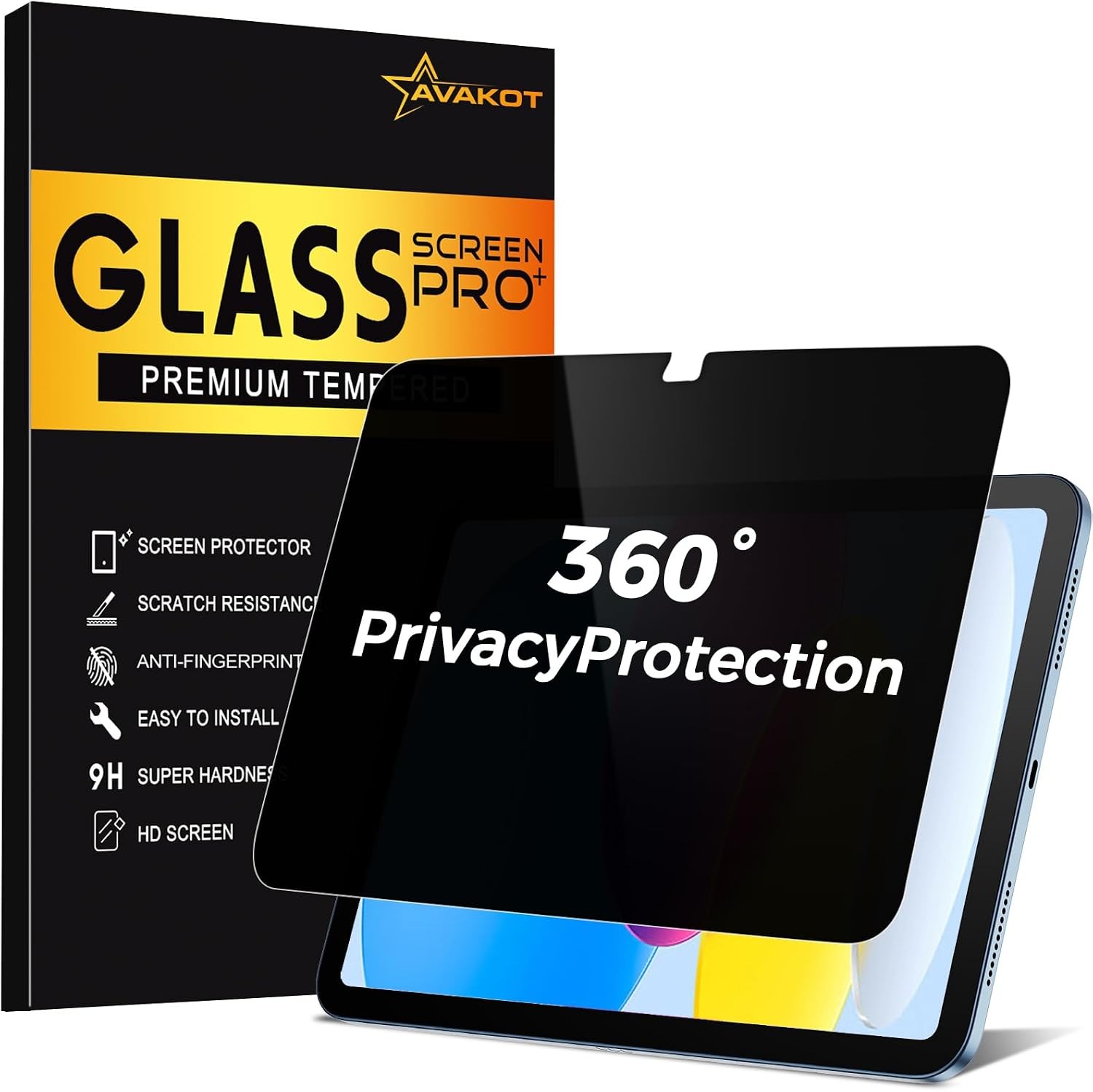 360° 4 Way Privacy Screen Protector for iPad 11th Generation (A16) 2025/10th Gen
