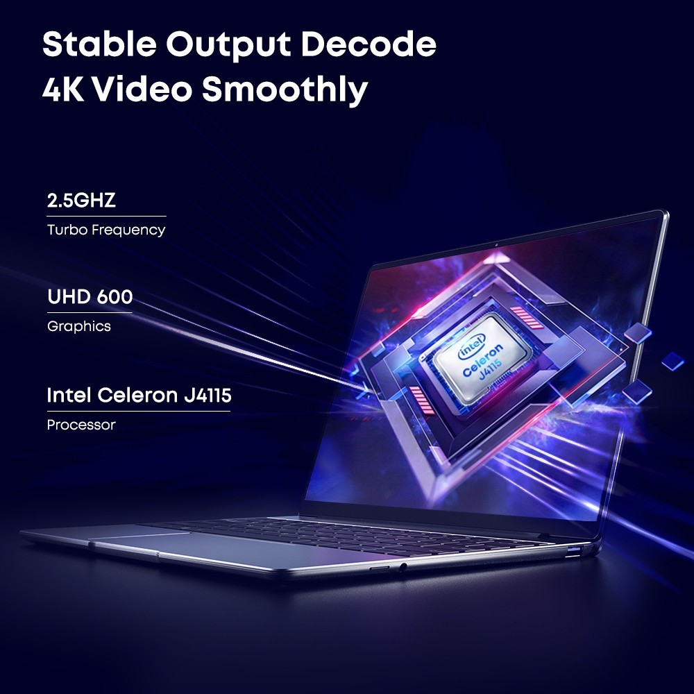 CHUWI GemiBook 13″ 2K Laptop J4115 Quad-Core, 12GB RAM, 256GB SSD, Win 10