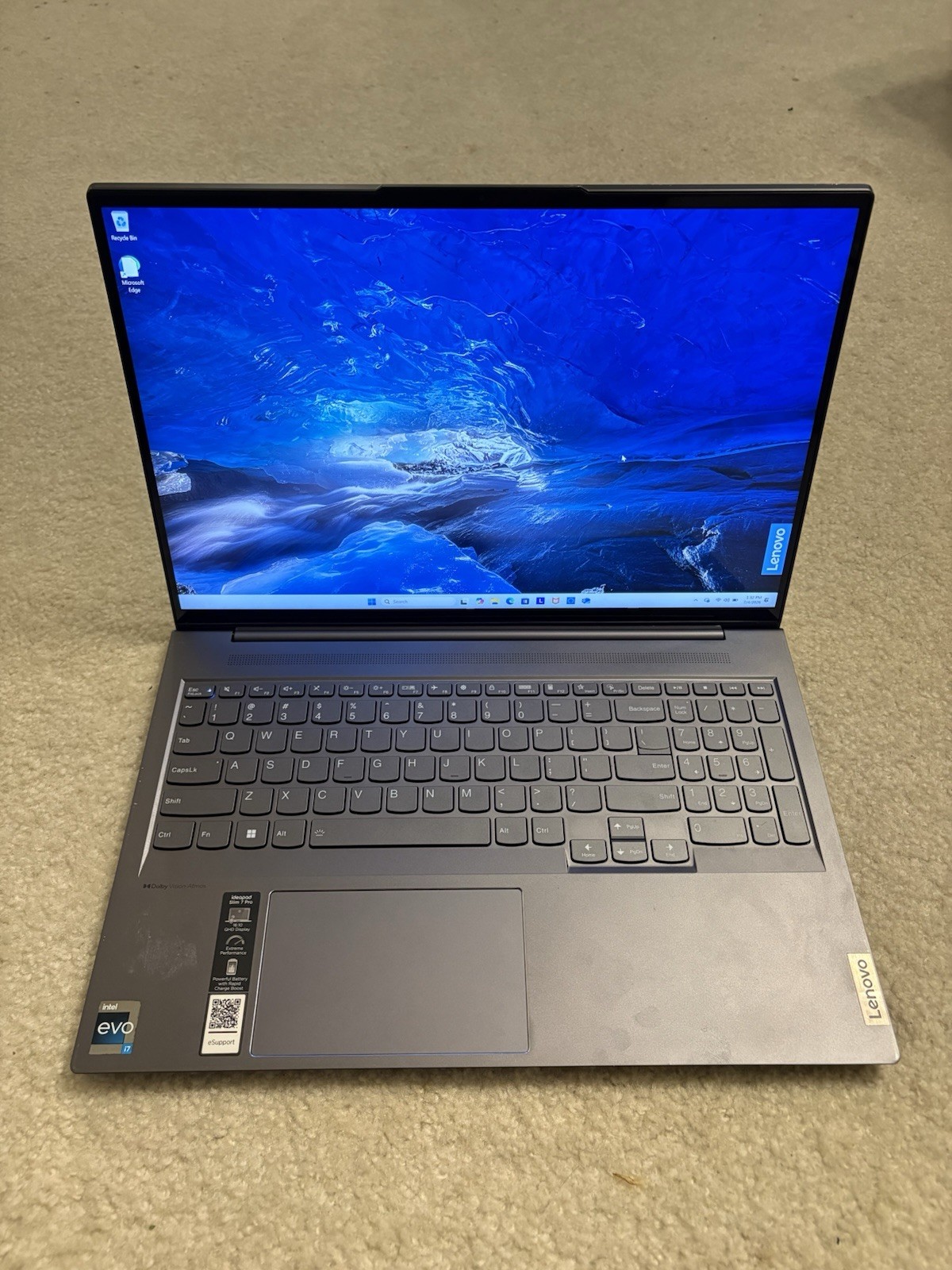 Lenovo Slim 7 16IAH7 WQXGA TOUCH i7-12700H 32GB RAM A370 GPU 1TB SSD Good B