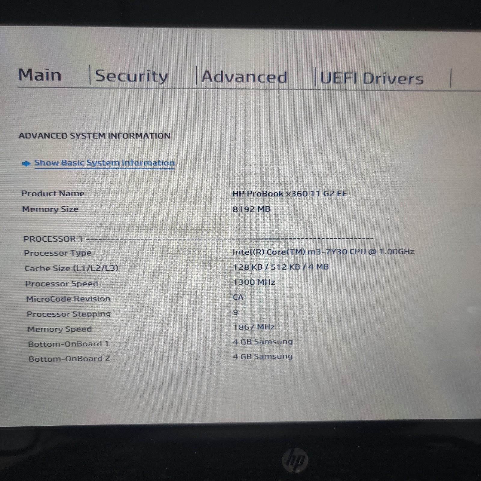 HP ProBook x360 11 G2 EE, Core-m3-7Y30 4GB RAM NO SSD/OS/AC FOR PARTS *READ