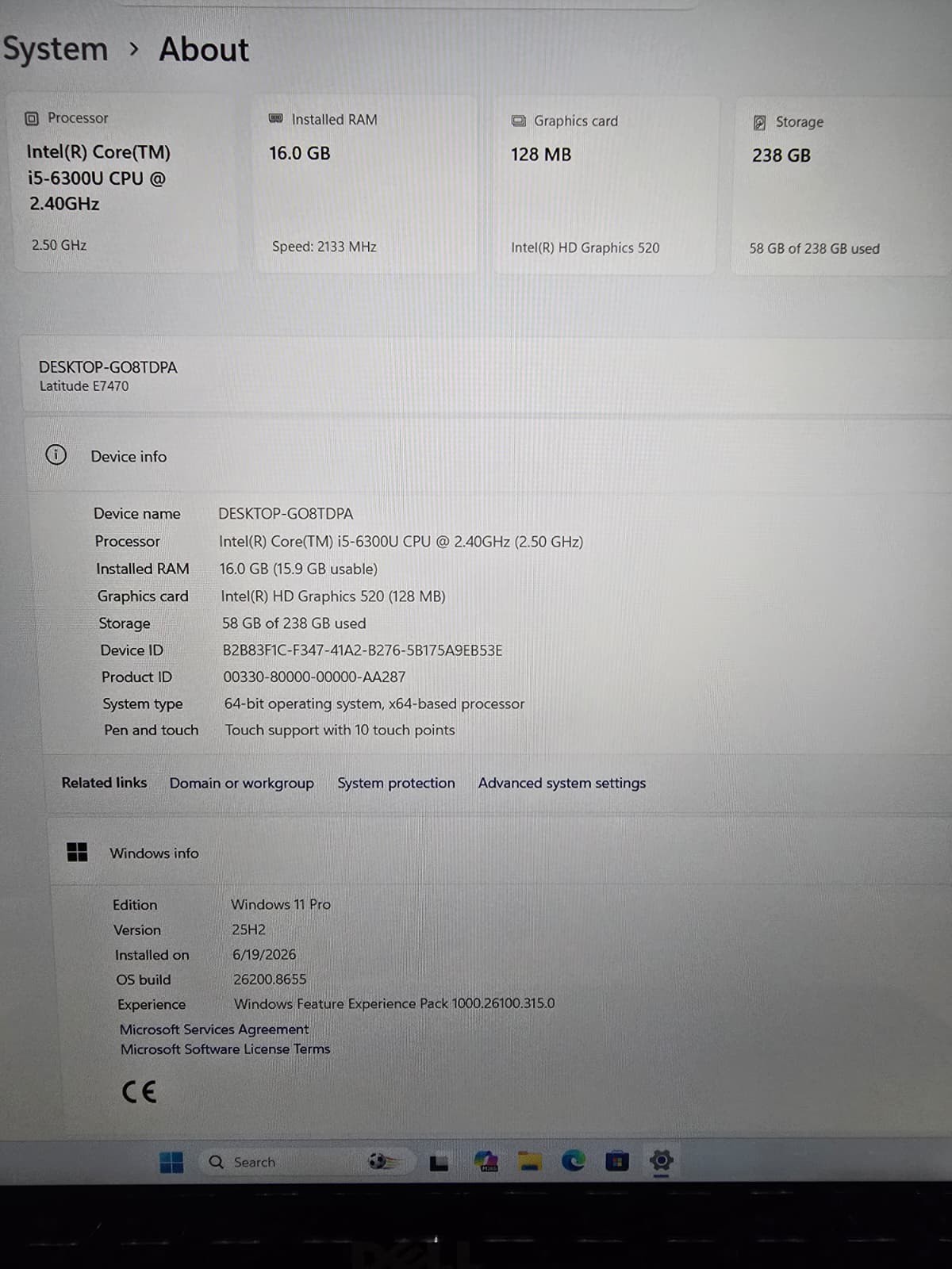 Dell Latitude E7470 TouchScreen QHD | i5 6th 16GB RAM 256GB SSD | Backlit Win 11