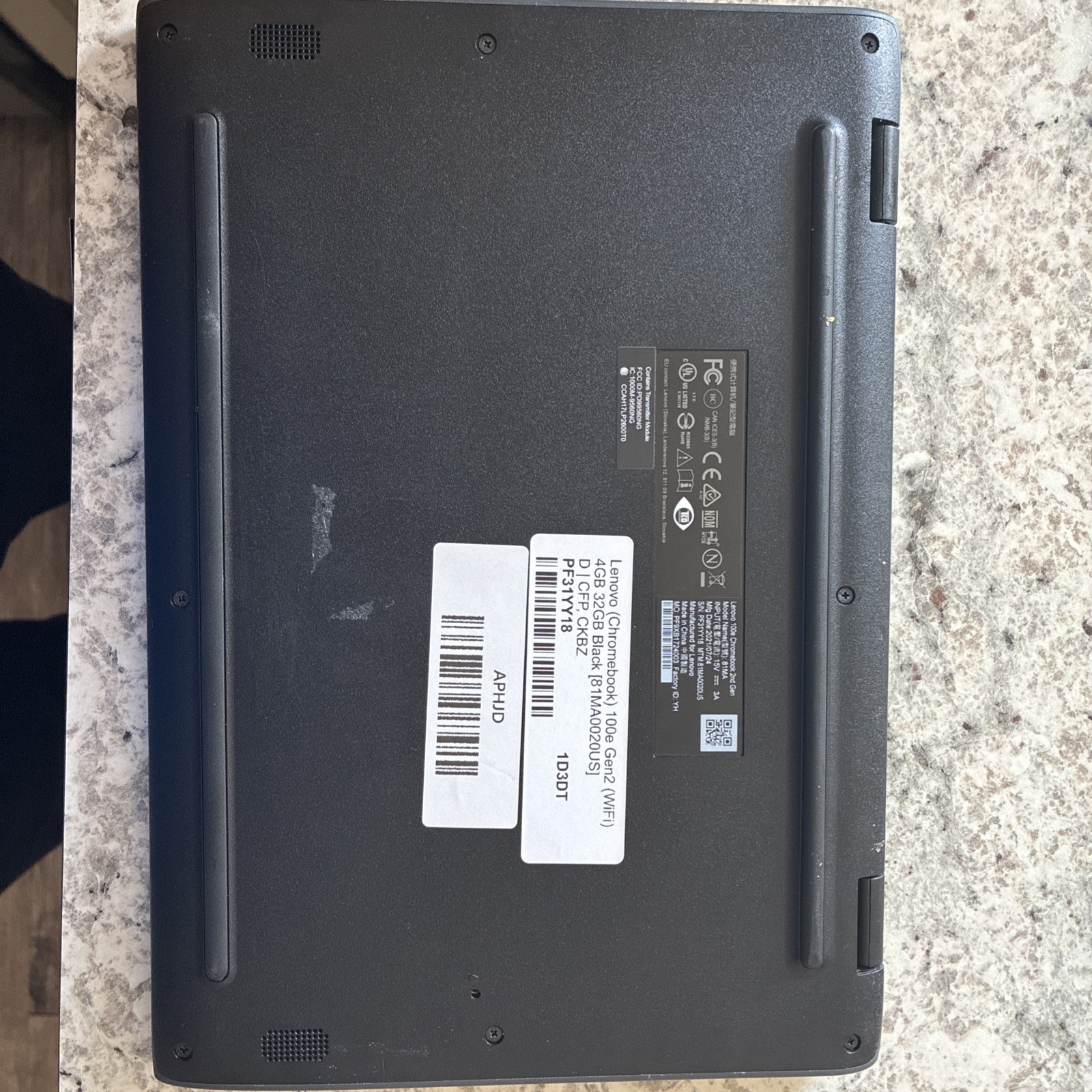 Lenovo 100e 2nd Gen Chromebook 11.6″ 4GB 32GB MTK Tested No Charger