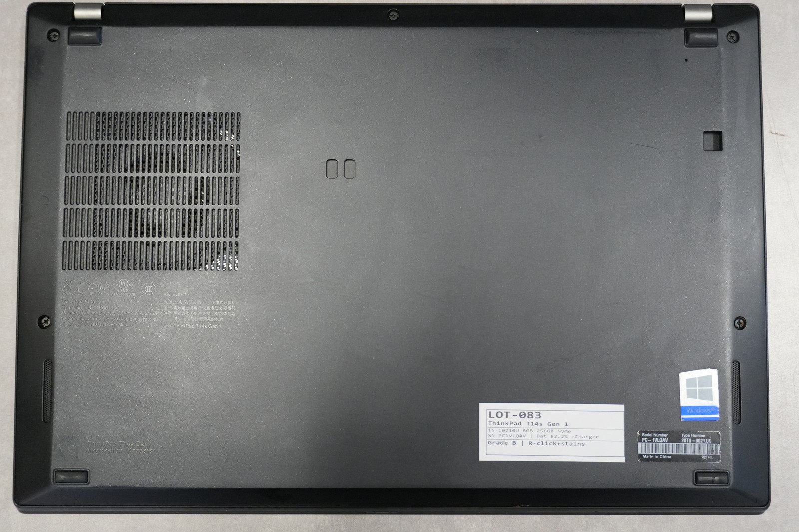 Lenovo ThinkPad T14s Gen 1 i5-10210U 8GB 256GB NVMe Win11 Pro 14in Laptop