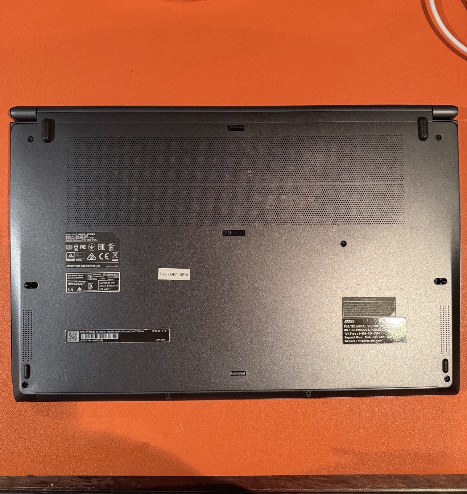 MSI Prestige 15 (4K SCREEN) Core I7 16GB RAM 512GB NVMe pCIe SSD GTX 1650