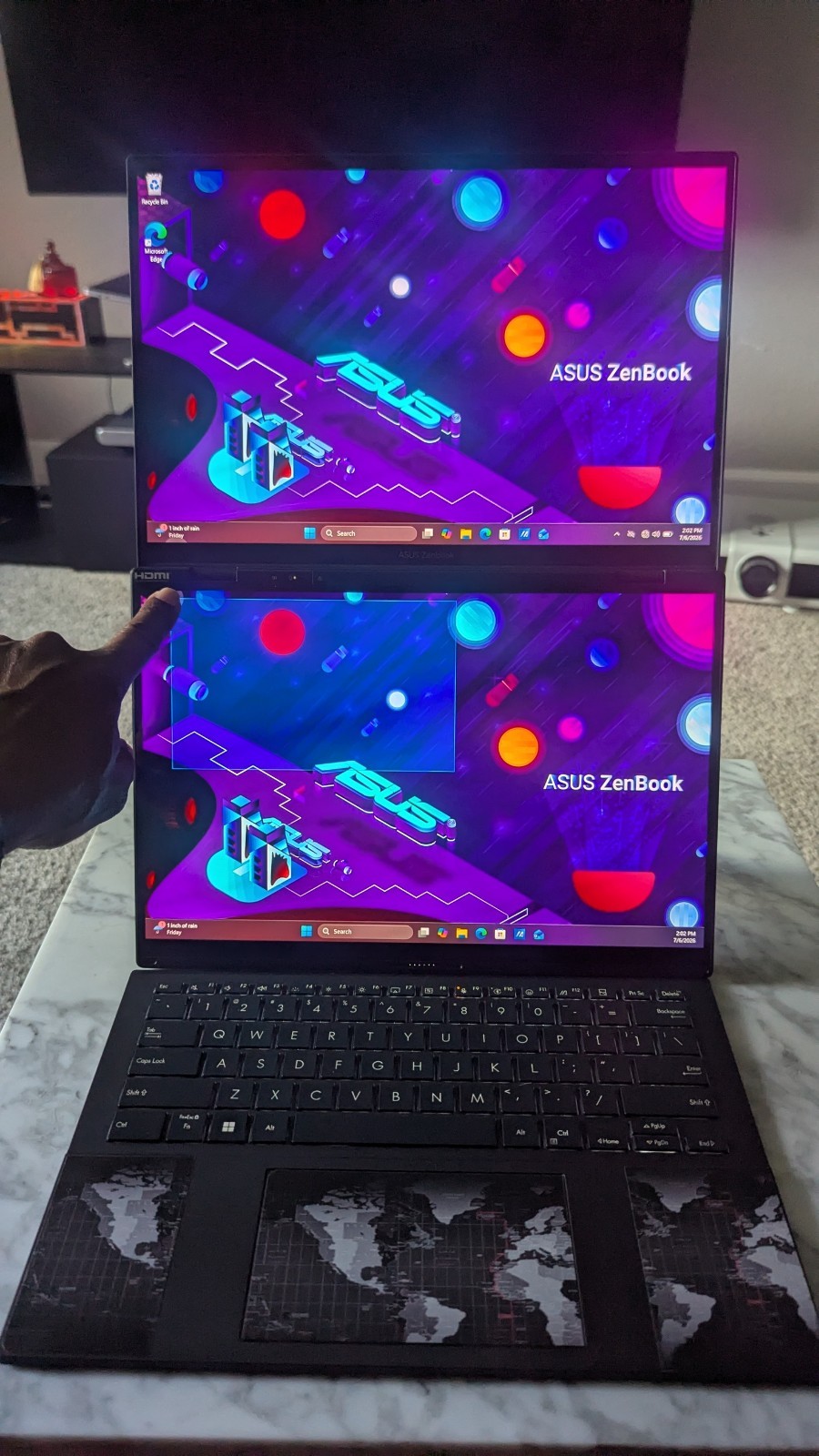 14″ Asus ZenBook Duo Ux8406ma, Ultra 7 155H, 16GB, 1TB SSD, Touch, Dual Screens!