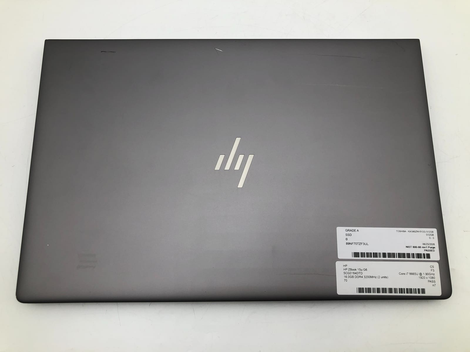 HP | ZBook 15u G6 | i7-8665U | 16GB | 512GB NVMe | Win 11 Pro | 70% Battery