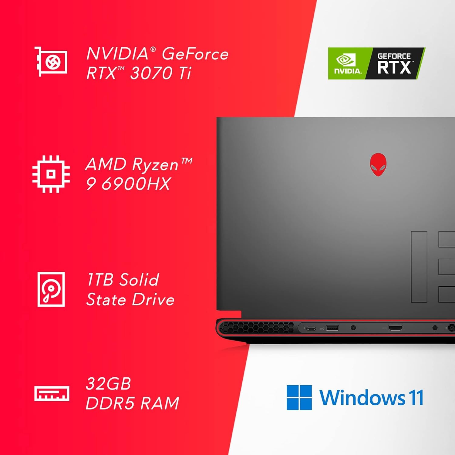 Alienware m15 R7 AMD | Ryzen 9 6900HX | 32GB DDR5 | NVIDIA GeForce RTX 3070 Ti