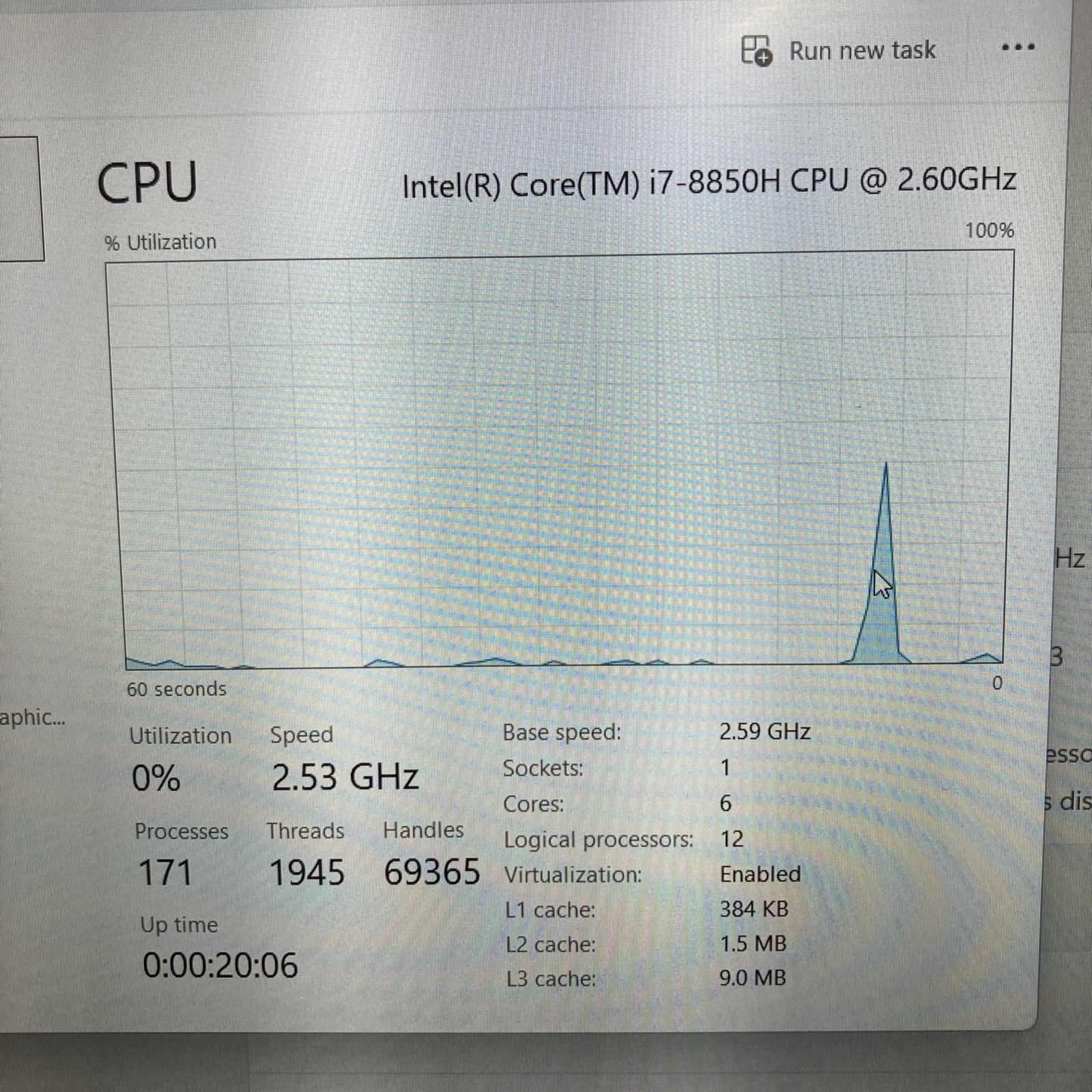 Dell Latitude 5591 i7-8850H 2.60 GHz 8Gb SSD 256Gb