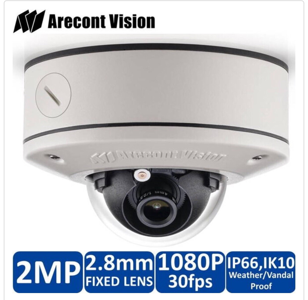 Arecont Vision AV2556DN-S MicroDome G2, WDR 31FPS, 2.8mm Lens