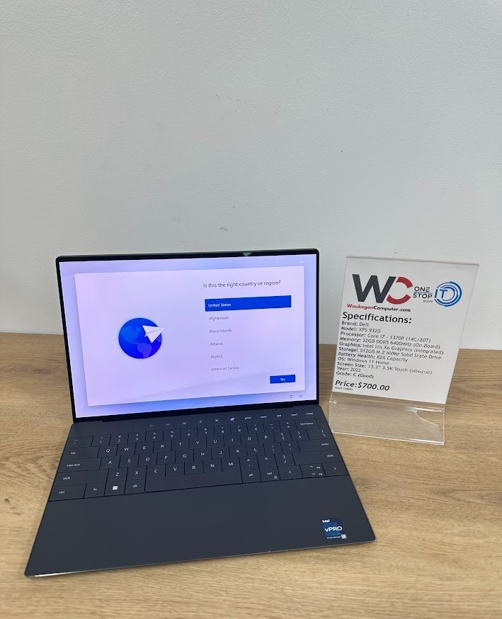 Dell XPS 9320, Core i7 1370P, 32GB DDR5 Iris Xe Graphics, 512GB SSD 2022