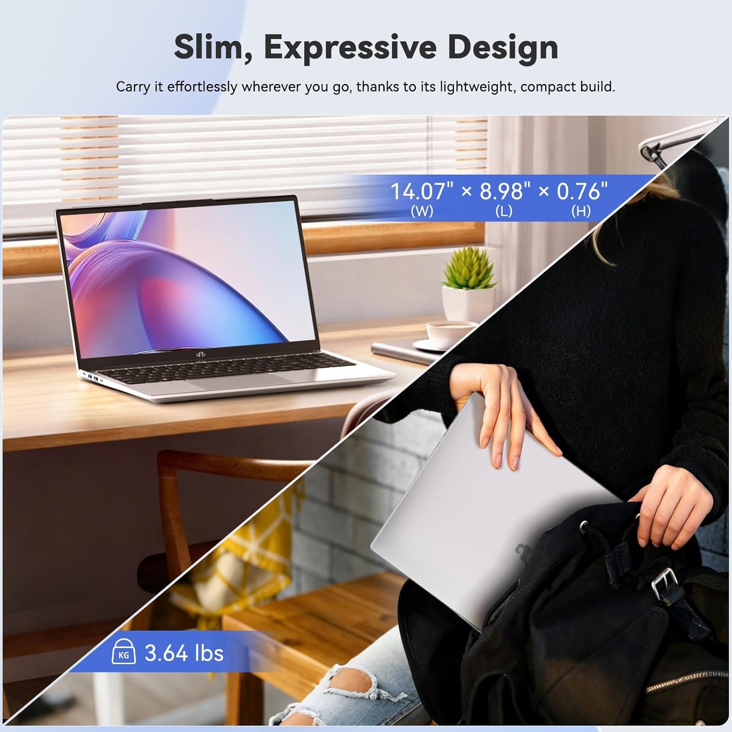 NIMO 15.6″ IPS FHD Student Laptop Intel i3-1215U Up to 4.4 GHz 8GB RAM 128GB SSD