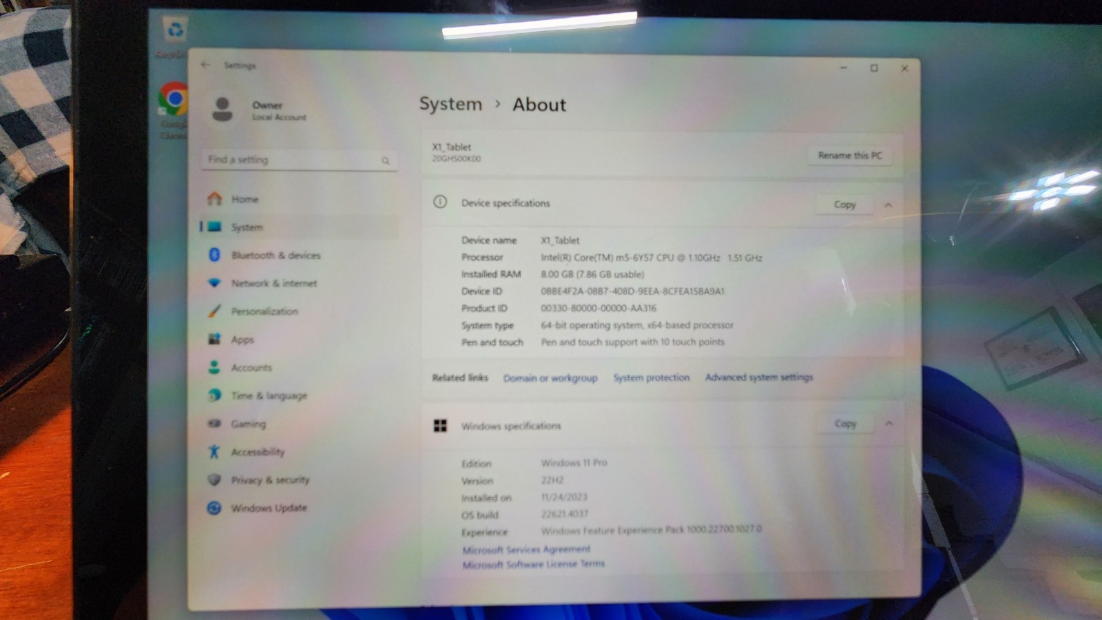 THINKPAD X1 TABLET Gen 1 8GB RAM 512GB SSD Win 11 Pro w/ KB & Module included