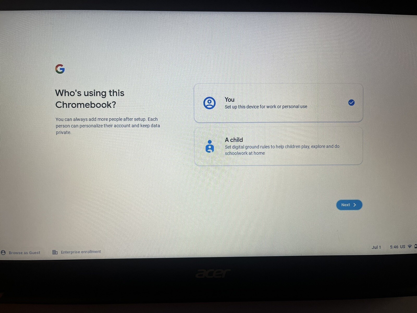 Acer Chromebook 315 15.6″ (32GB, Celeron N 1.1GHz, 4GB) CB315-3H-C2C3
