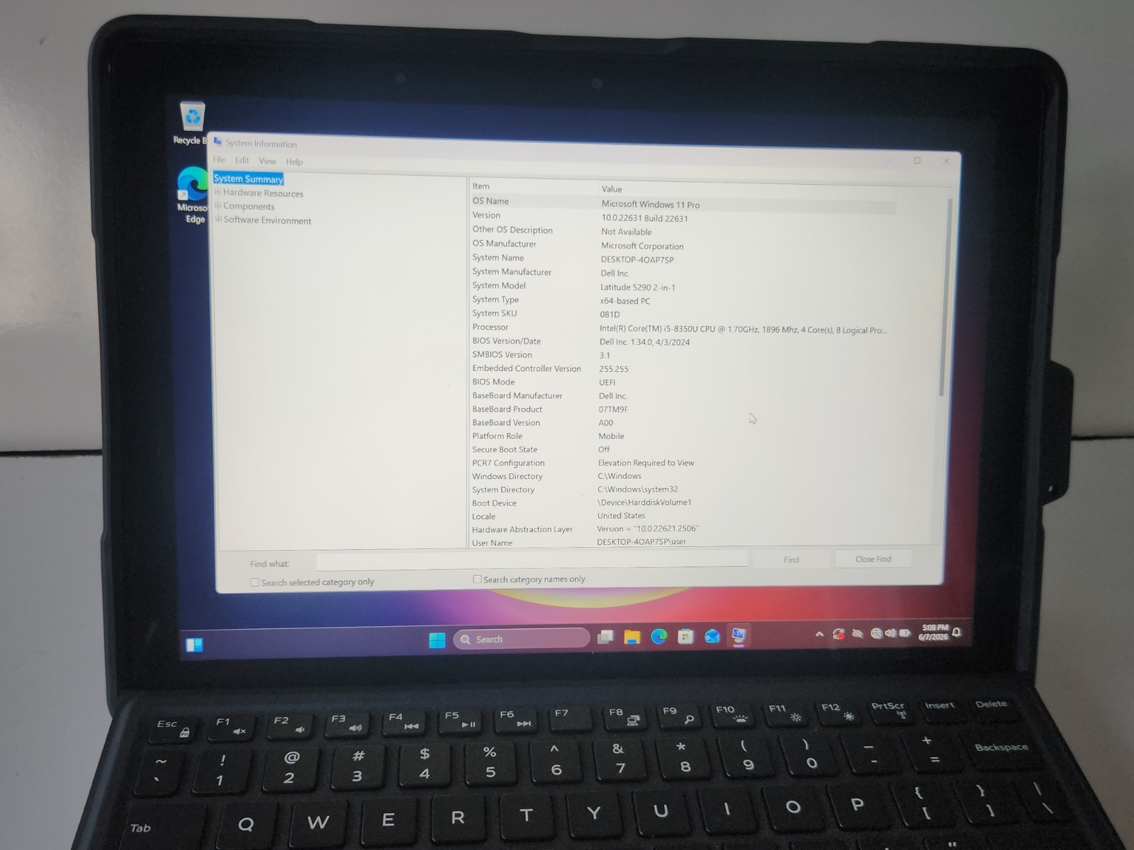 TOUCH Dell Latitude 5290 2in1 i5-8250U 8GB 128GB SSD 1920×1080 Win 11 Pro 12,5″