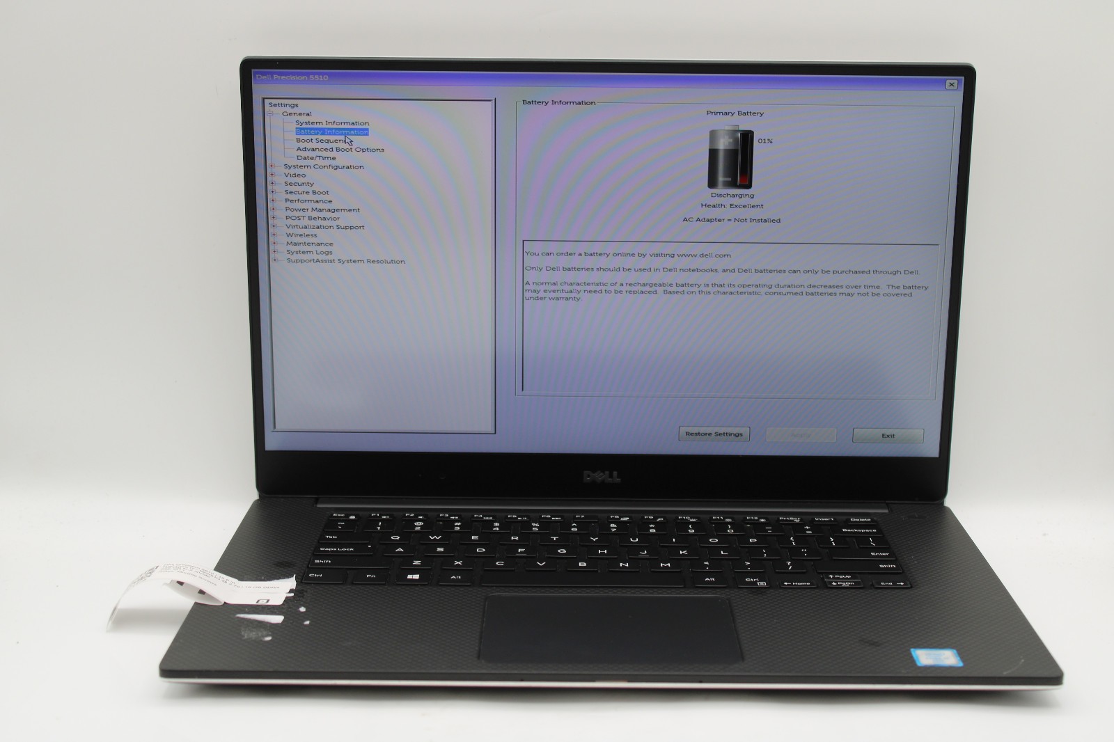 Dell Precision 5510 i7-6820HQ @ 2.7 GHz 16GB RAM 256GB SSD NVIDIA M1000M No OS