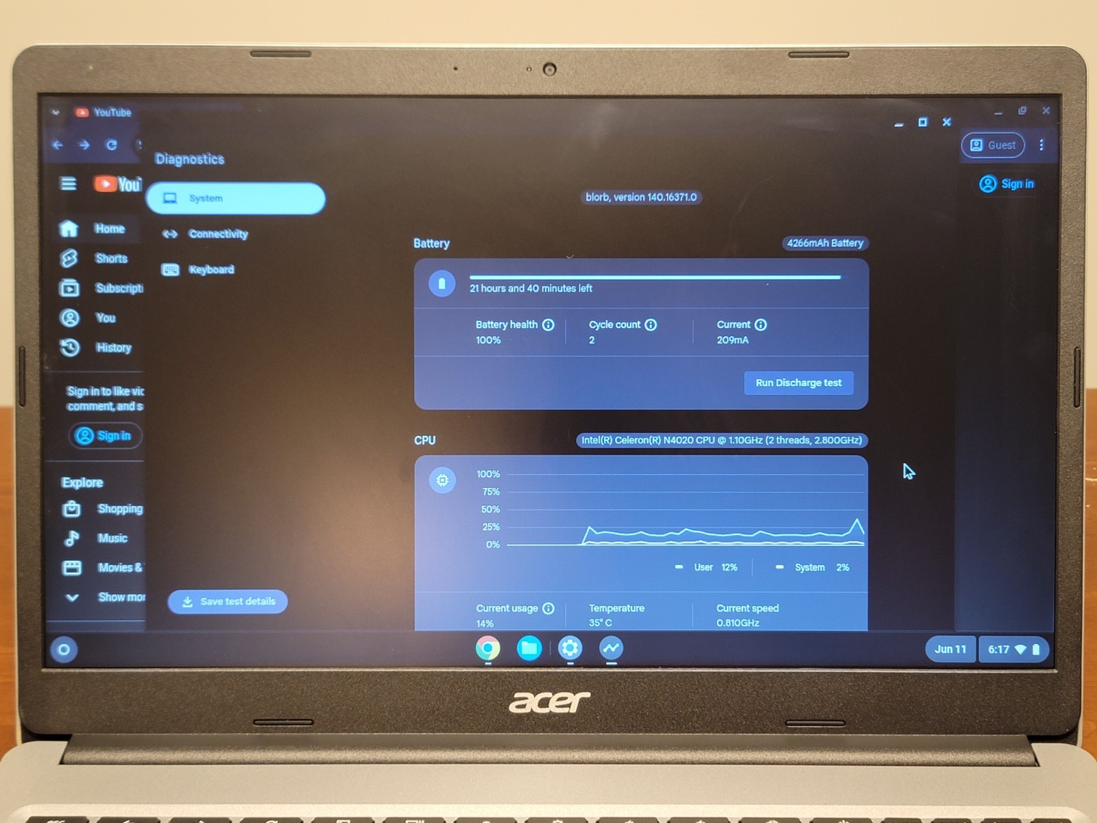 Acer Chromebook 315 15.6” (64GB Intel Celeron N4020 1.1GHz 4GB RAM) & Case
