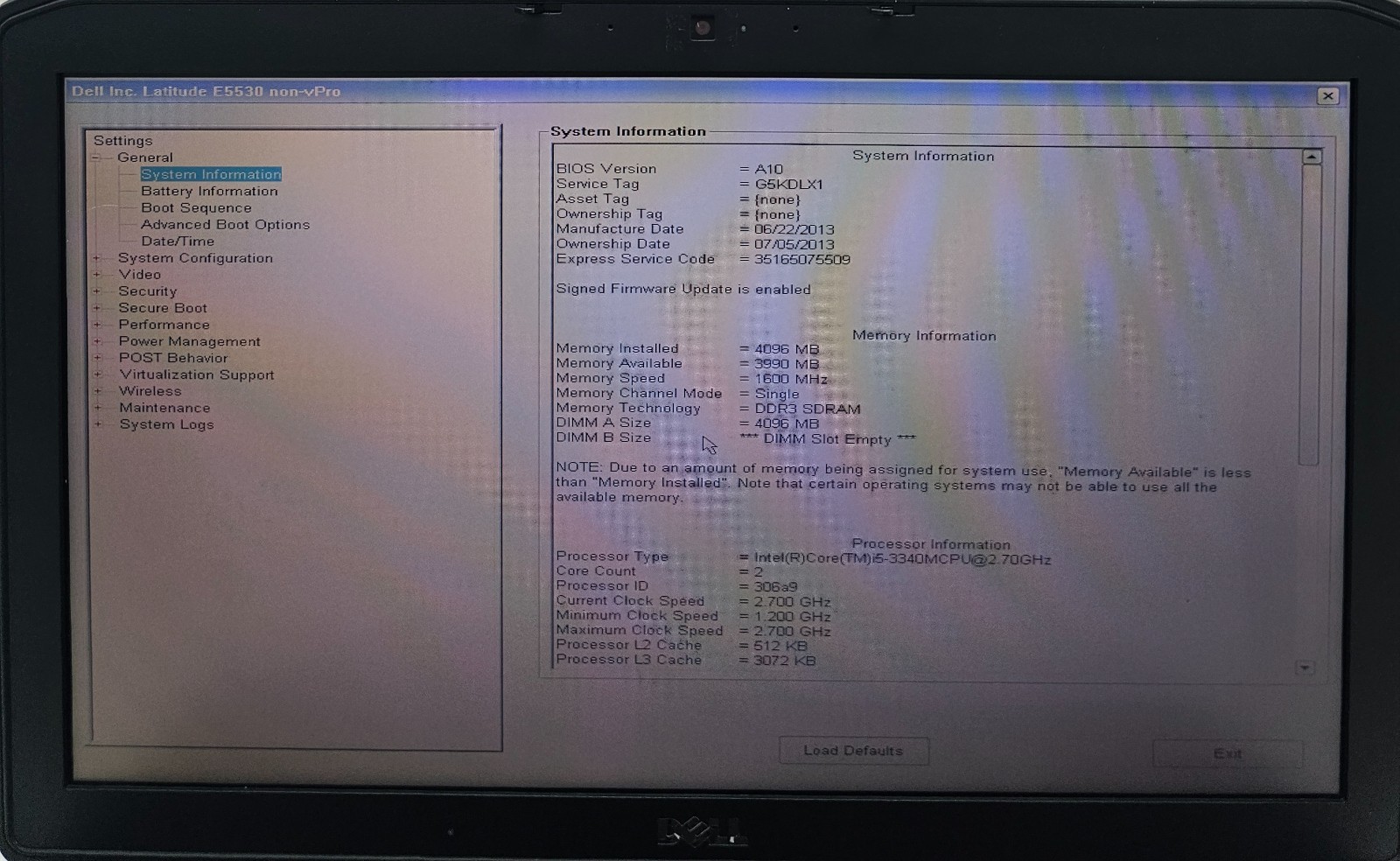 Dell Latitude E5530 15.6″ Laptop Intel Core i5-3340M 4GB Ram NO HD/OS (FL)