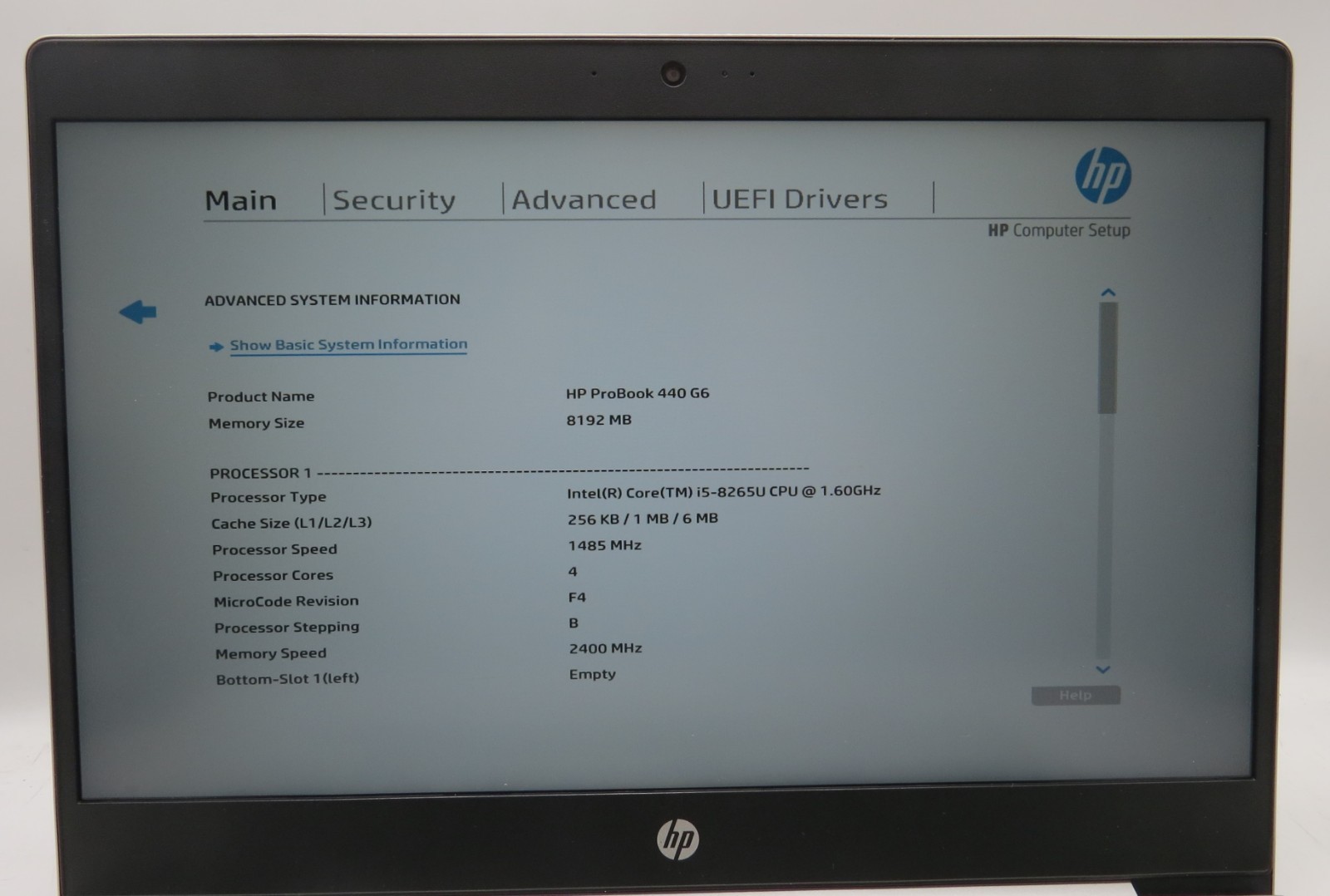 HP ProBook 440 G6/i5-8265U @ 1.60GHz/8GB RAM/No SSD/No OS *READ*