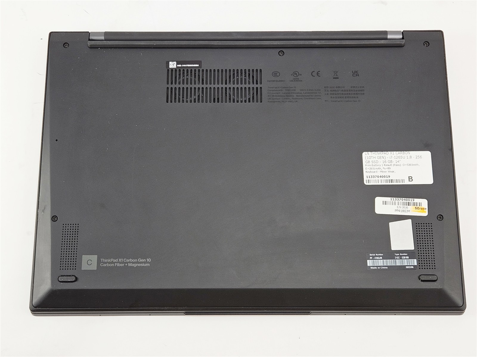 Lenovo ThinkPad X1 Carbon Gen 10 Intel Core i7-1265U 16GB 256GB SSD 14″ WUXGA