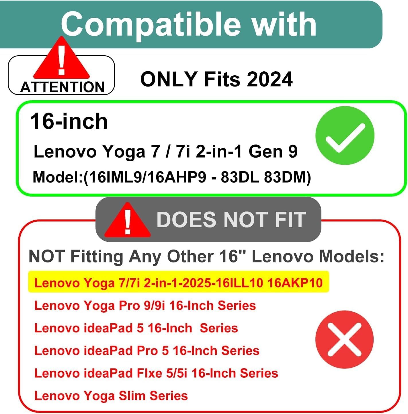 3-Pack Designed for Lenovo Yoga 7 / 7i 16″ 2-in-1 Gen 9 2024 Touchscreen Protect