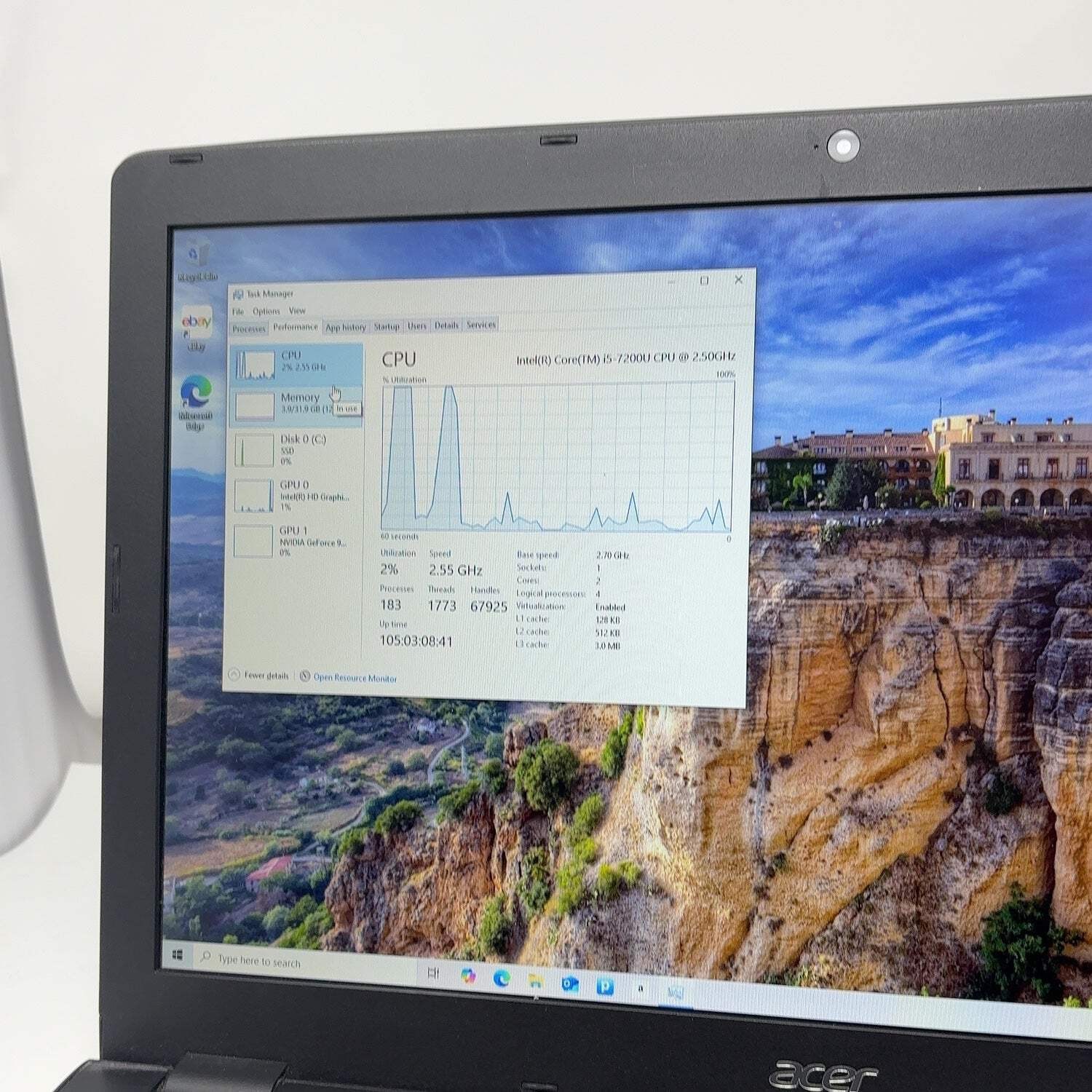 Acer Aspire E5-774 17.3″ i5-7200U 2.7GHz 32GB RAM 256GB SSD GeForce 940MX