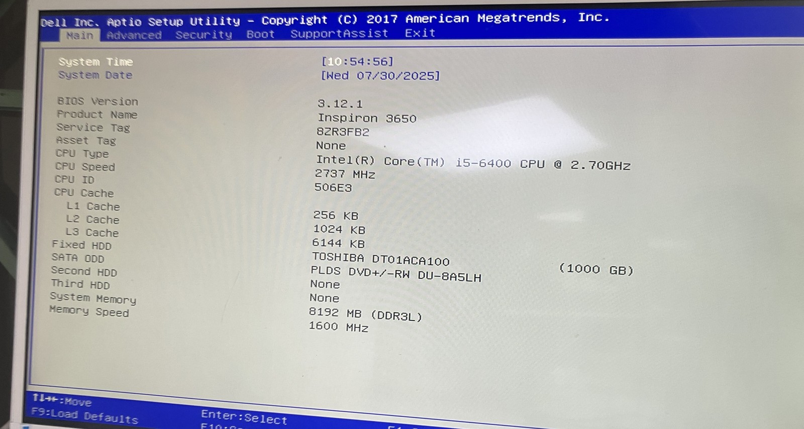 Dell Inspiron 3650 Core i5-6400 2.7GHz 8GB RAM 1TB HDD NO OS Good