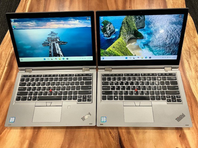 (LOT of 2) Lenovo Yoga L380 i5-8250 16GB RAM 512GB SSD Win 11 Pro TOUCHSCREEN