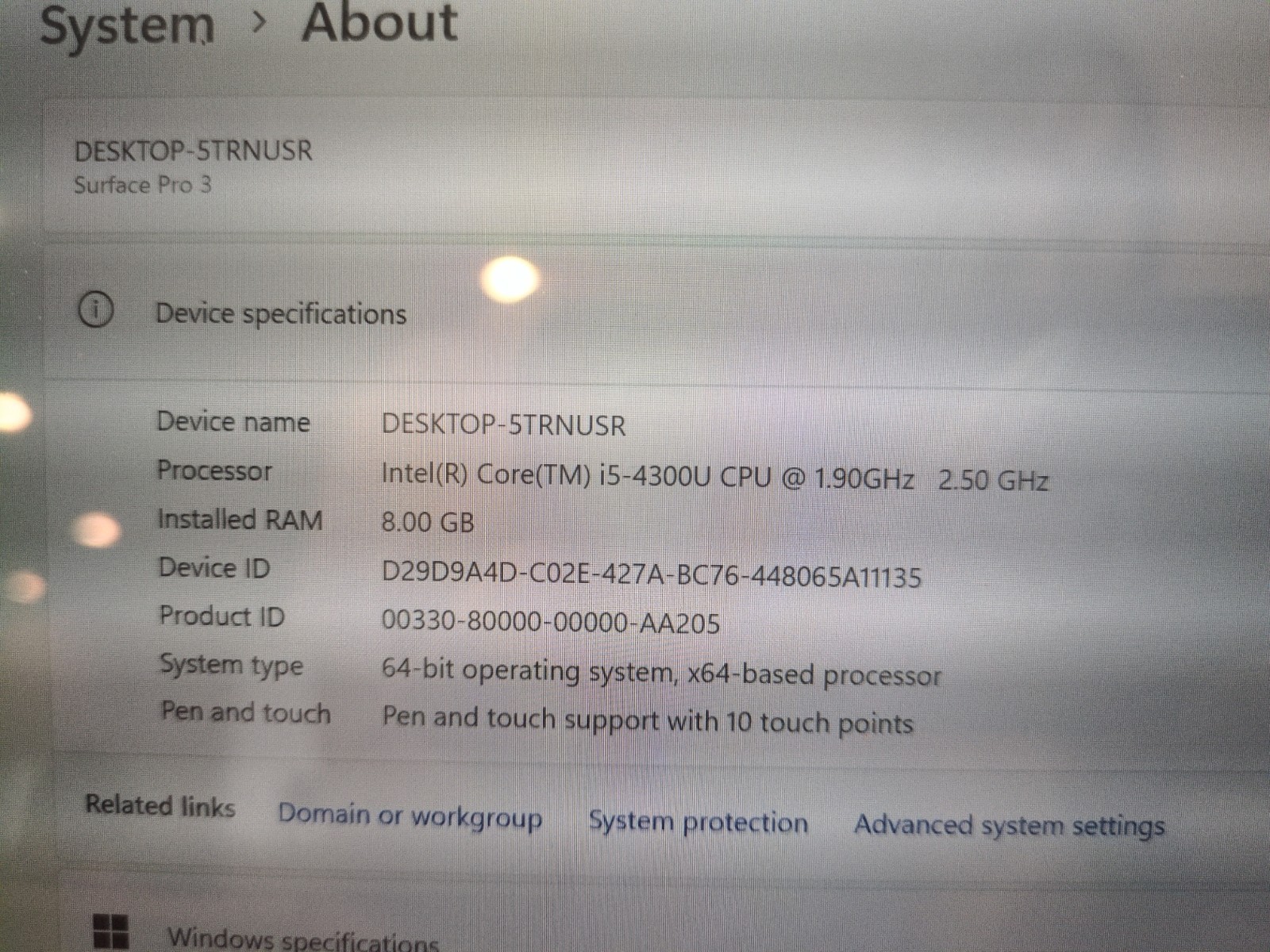 Microsoft Surface Pro 3 Model 1631 | 12″ | 256GB SSD | 8GB RAM | Windows 11