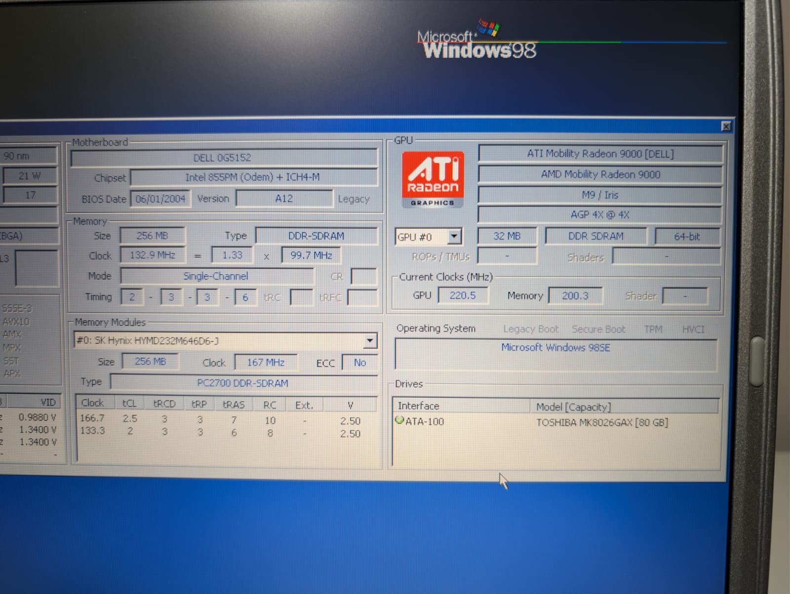 Dell Inspiron 600m | Pentium M 256MB RAM 80GB HDD | AMD Windows 98 SE DVD