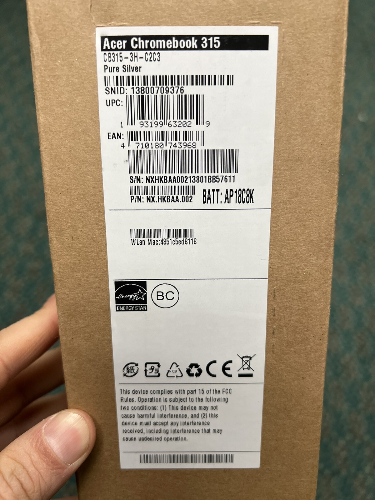 New Acer CB315-3H-C2C3 15.6″ ChromeBook Celeron N4000 4GB 32GB eMMC Chrome OS FS