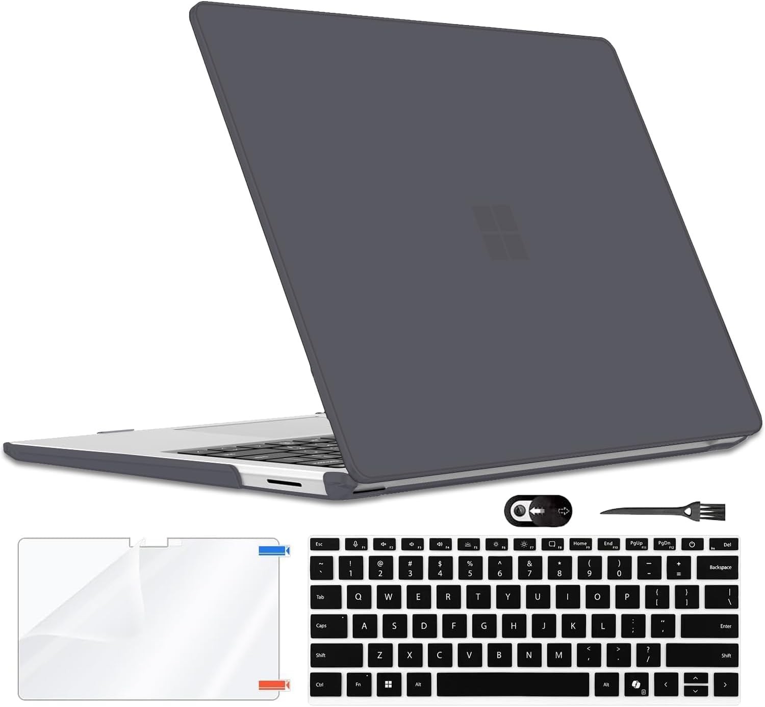 Case for Microsoft Surface Laptop 13.8-inch Touchscreen 2024, Matte Black Cover