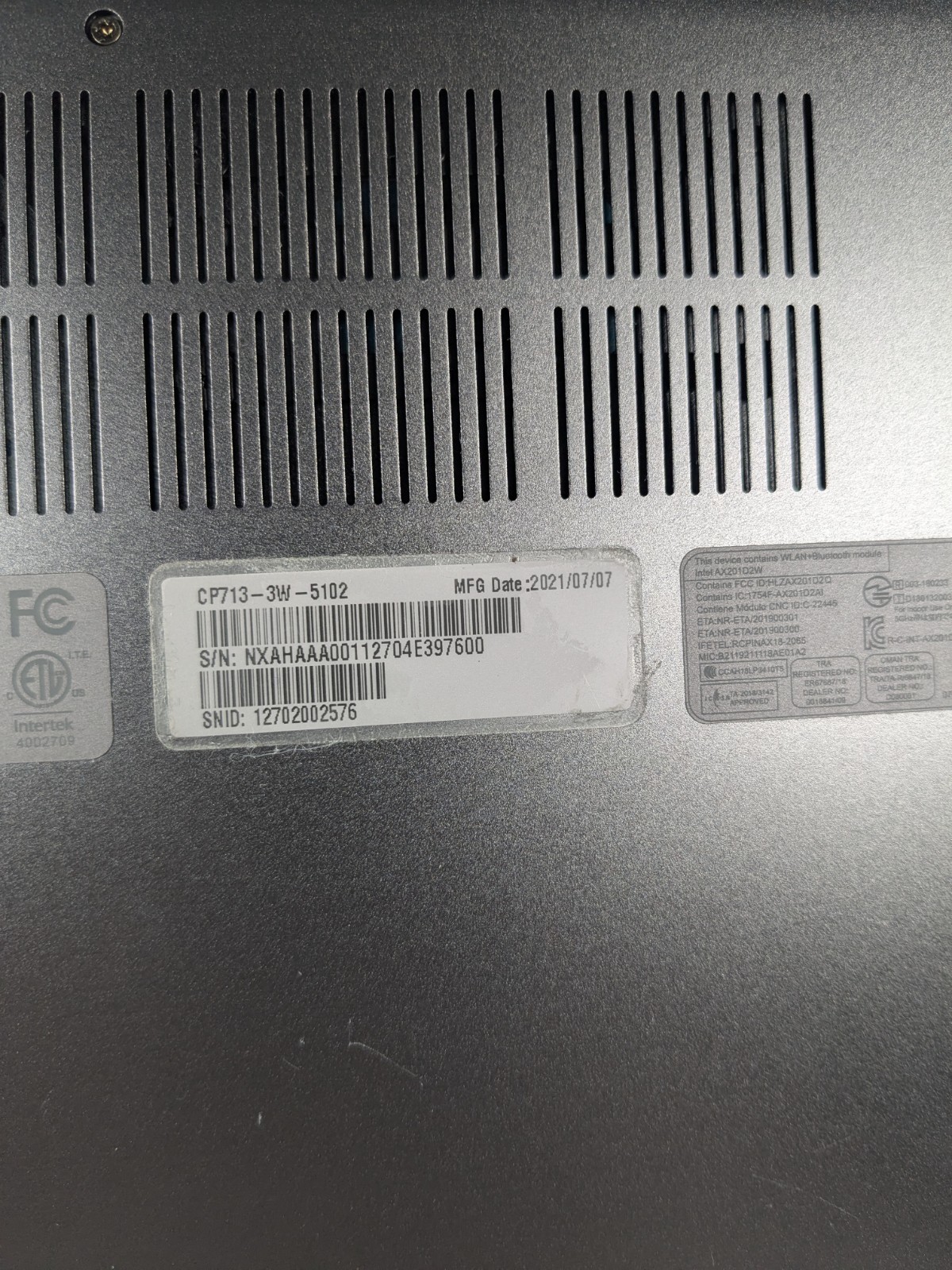 Acer Chromebook Spin 713 CP713-3W Touchscreen 2-in-1, Intel Core i5, 8GB, 256GB