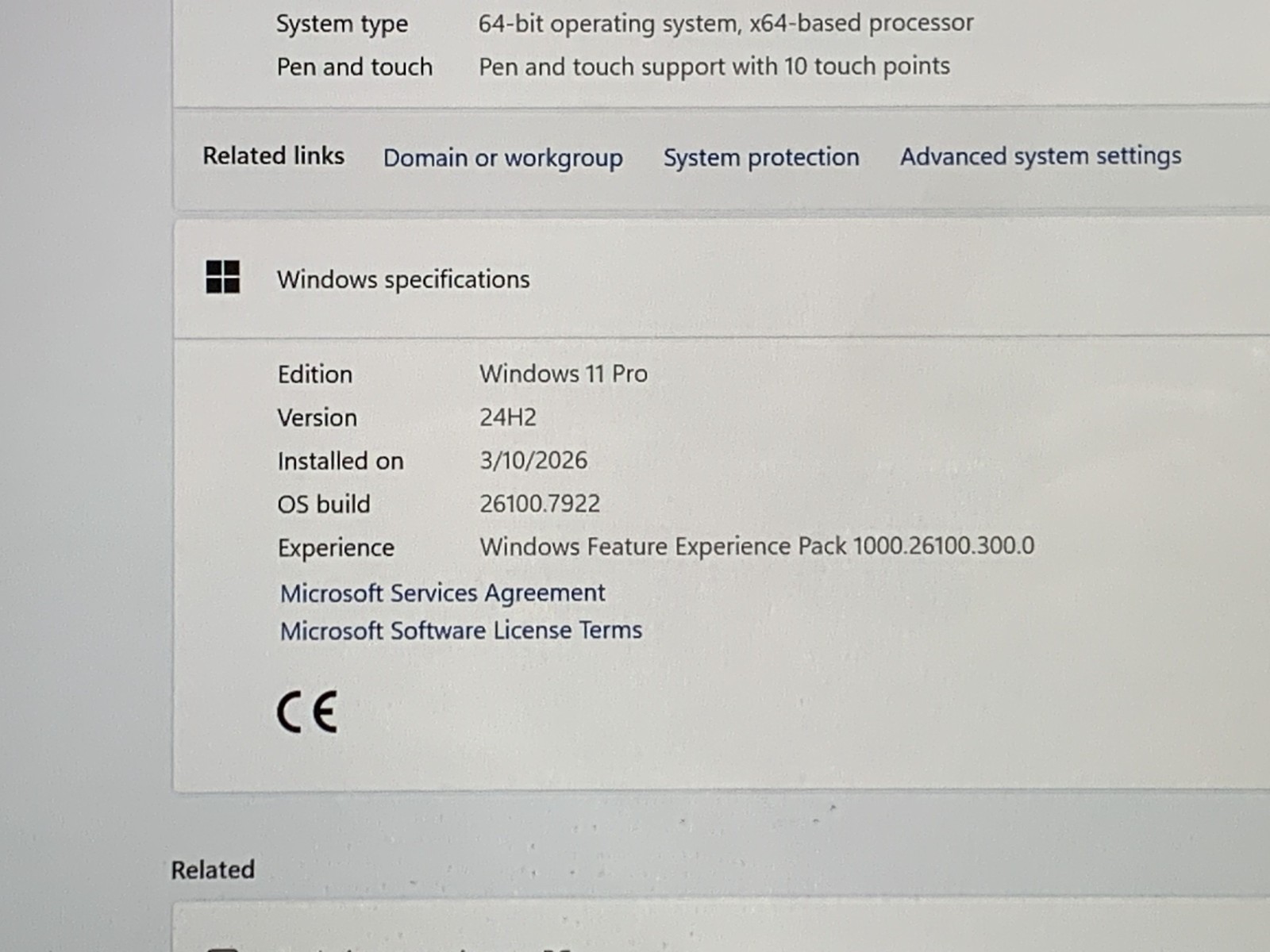 MICROSOFT SURFACE 2 1769 I7- 8650U@ 1.90GHZ 16GB RAM 512GB NVMe W11P W/AC *QTY