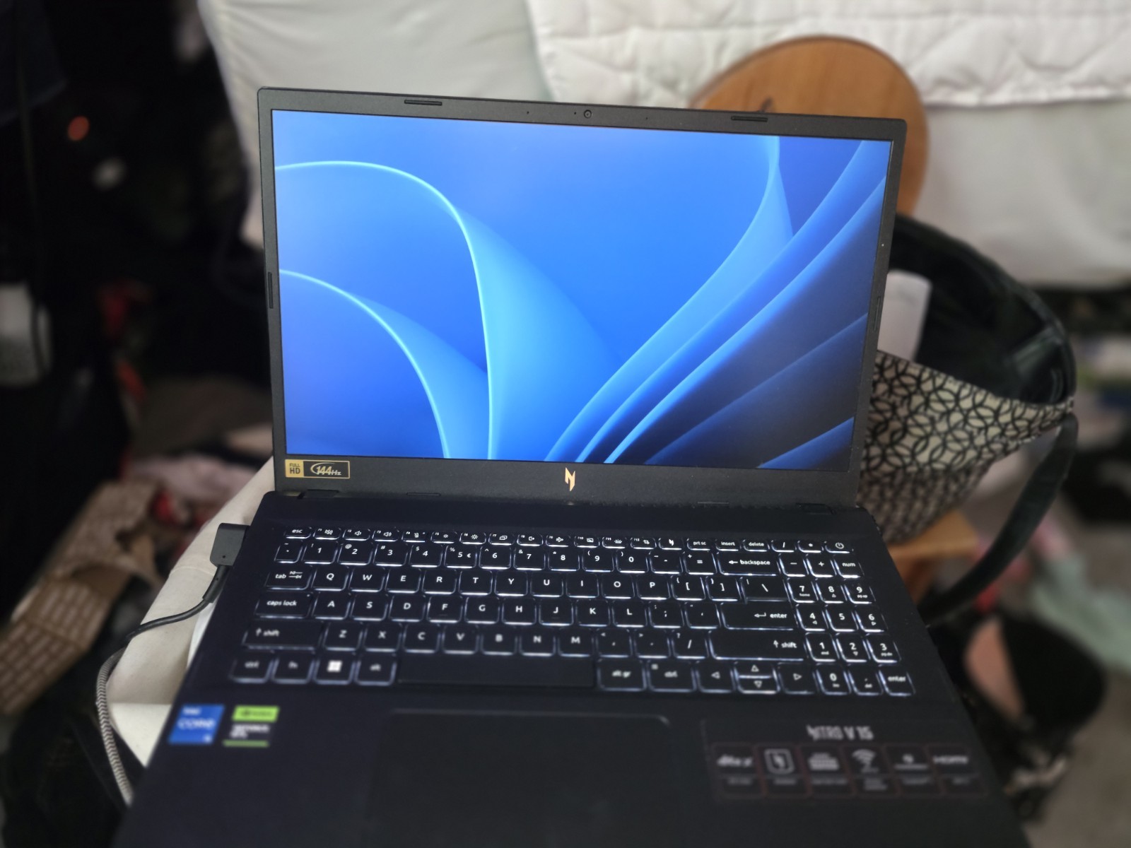 Acer Nitro V 15 15.6in Gaming Laptop Core i5 RTX, 144Hz, Win 11, Black
