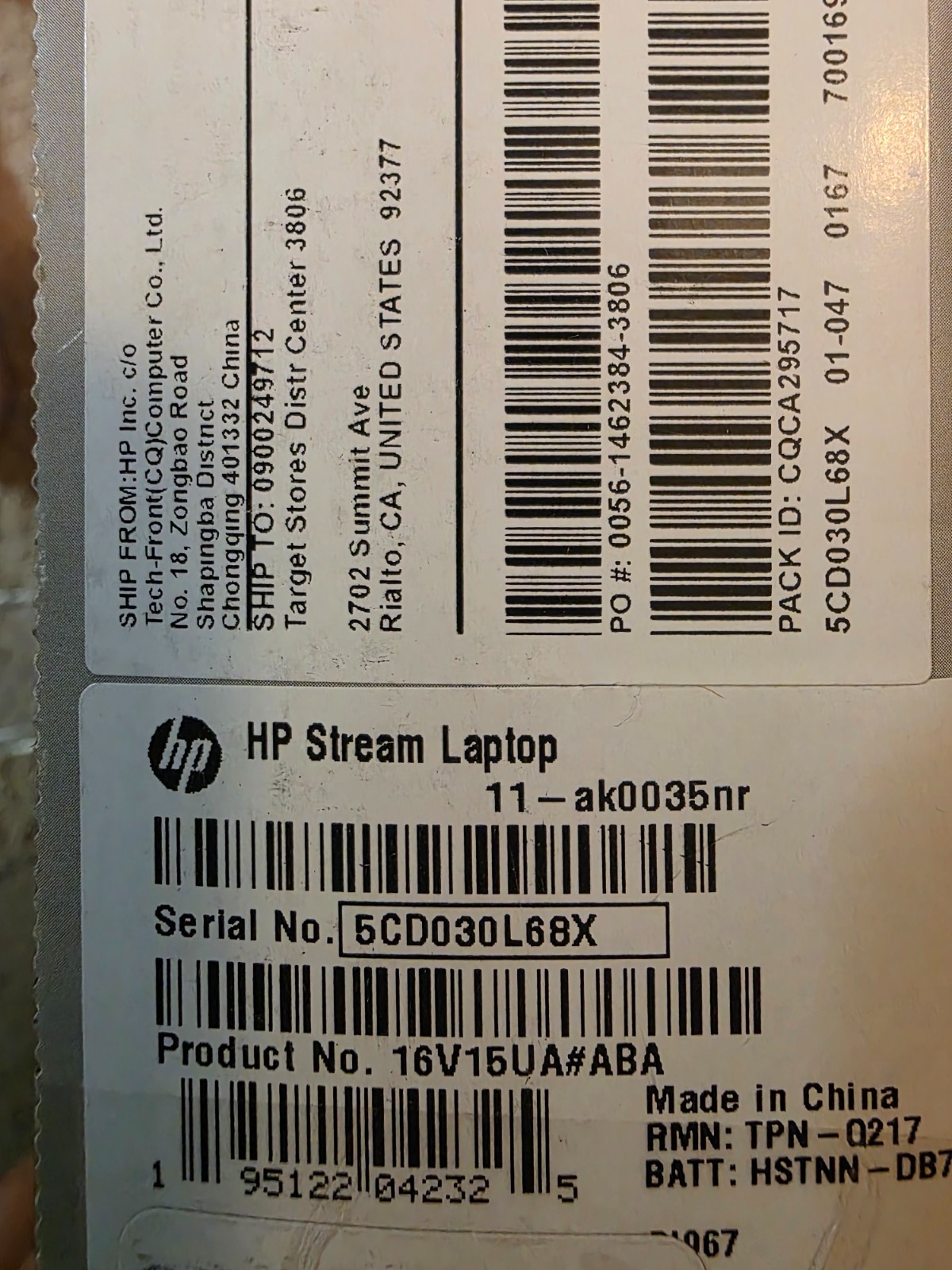 HP Stream 11-AK0035NR 11.6″ Celeron N4000 1.101 4GB RAM 32GB SSD