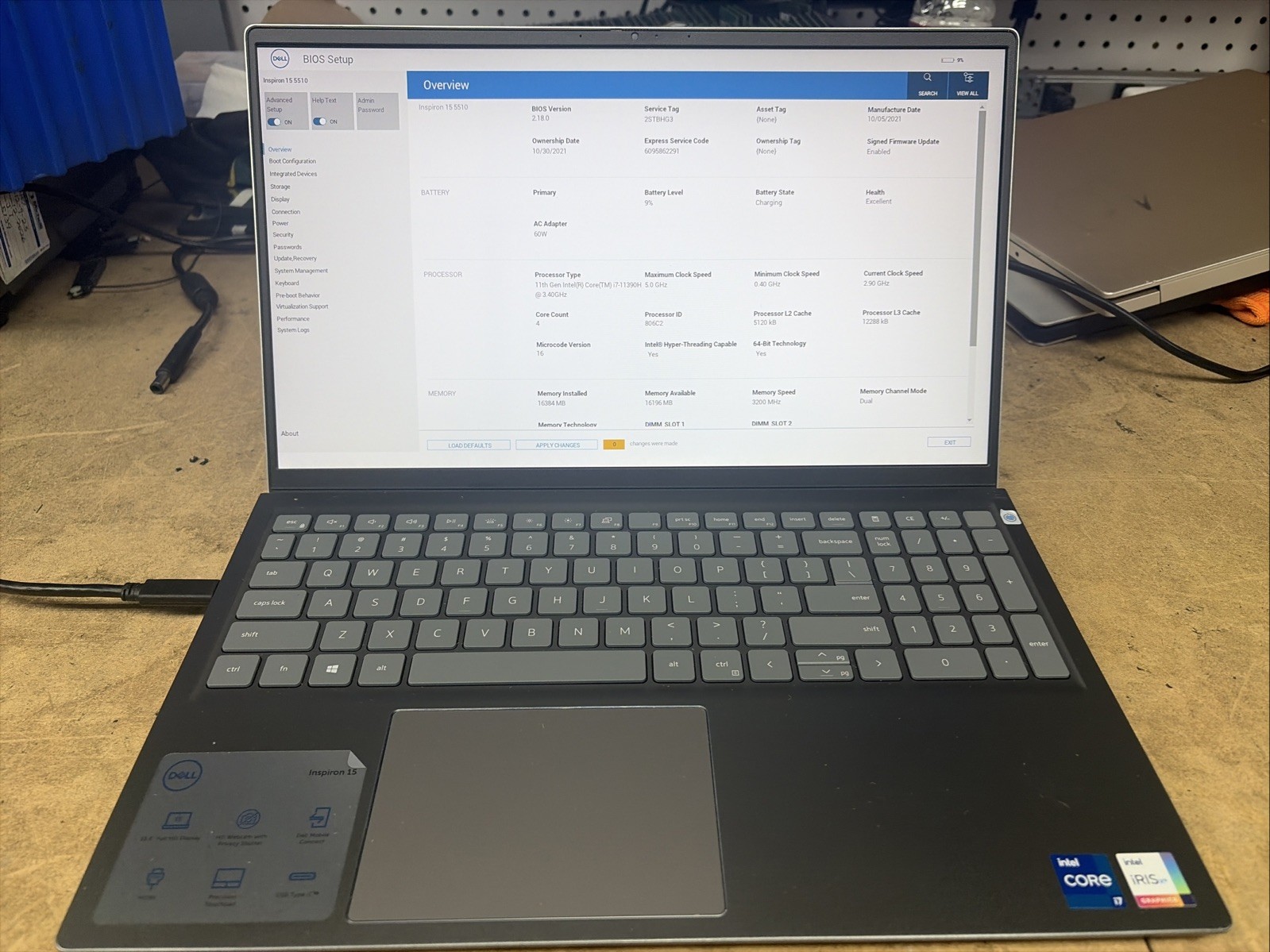 Dell Inspiron 15 5510 15.6″ FHD i7-11390H 16GB RAM 512GB SSD No OS