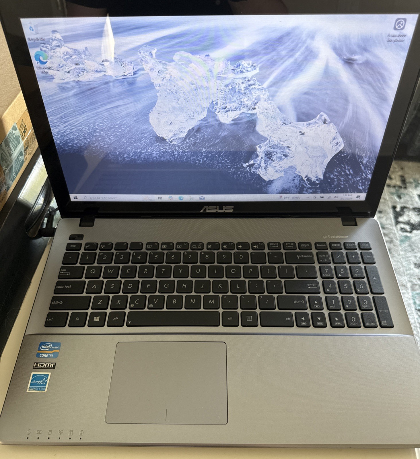 ASUS X550C 15.6 intel i3-3217U 1.8Ghz Ram DDR3 8GB SSD 120Gb OEM Adapter Win10 H